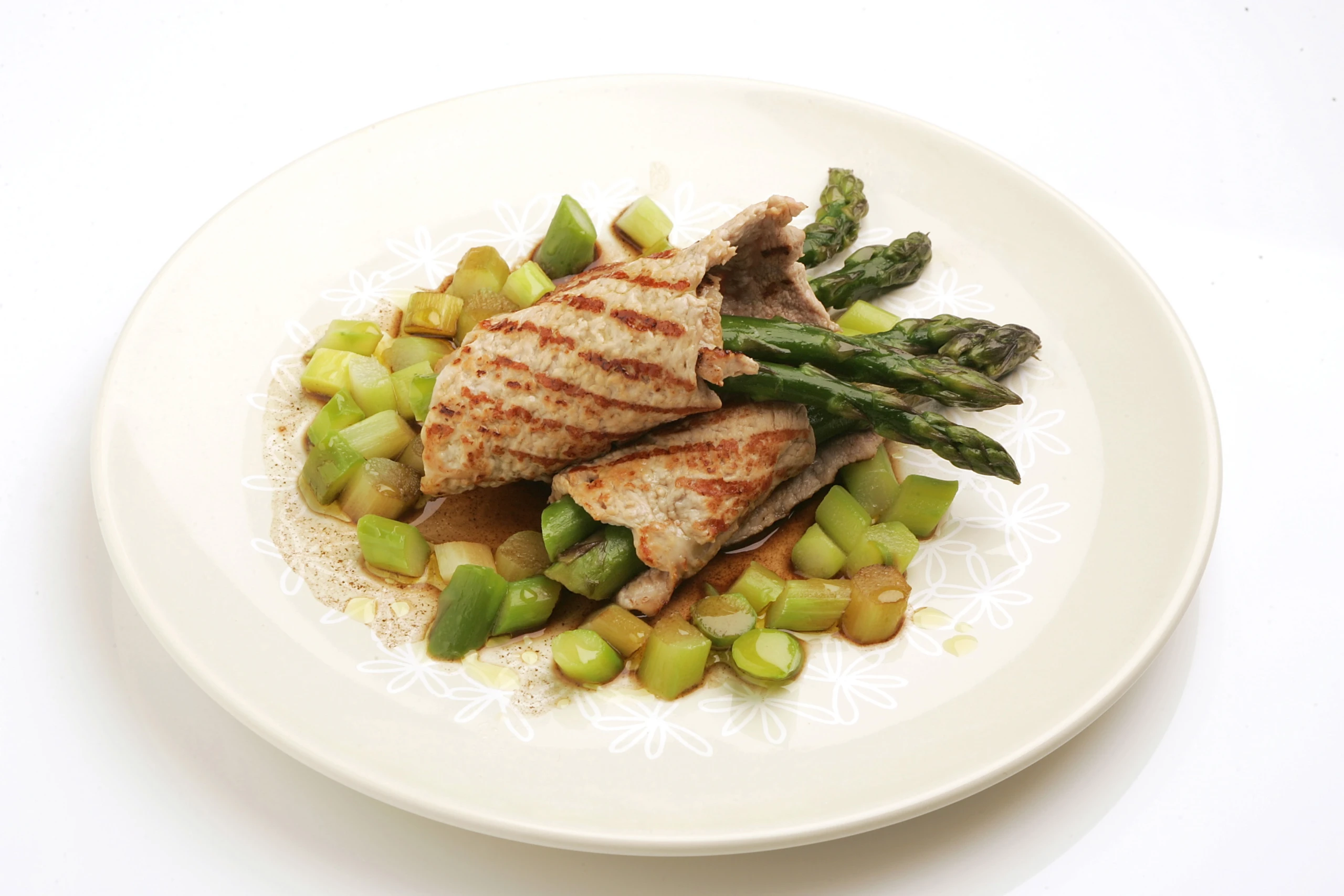 Kalbsschnitzerl mit grünem Spargel