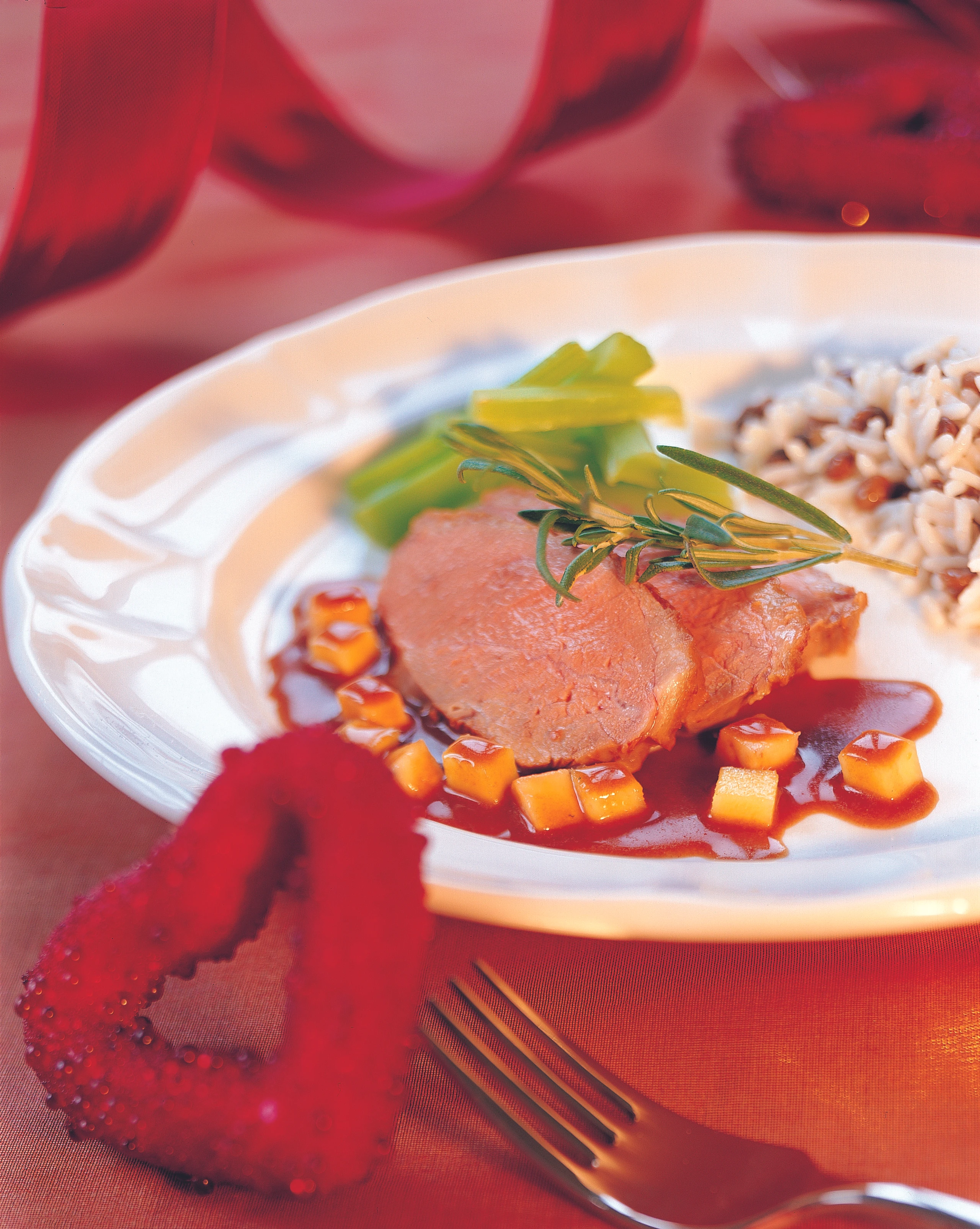 Entenbrust mit Mango und Papaya