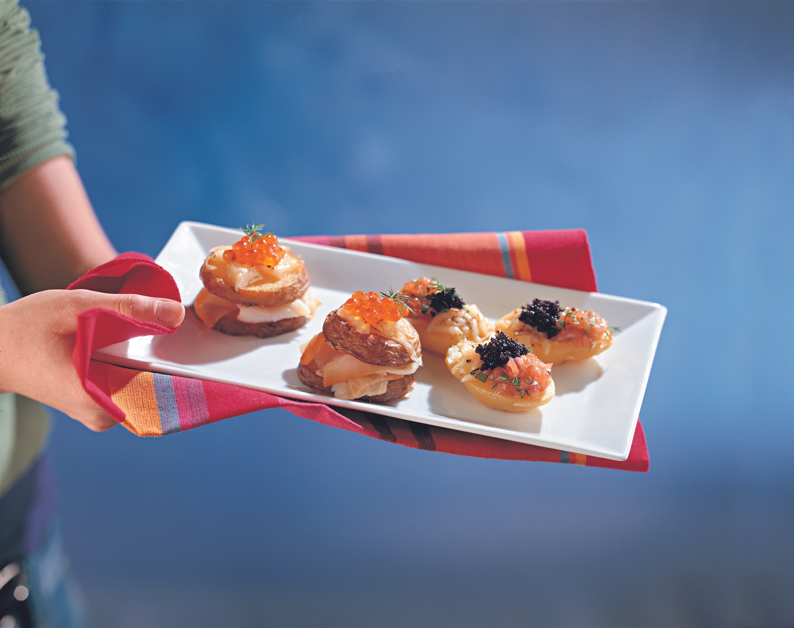 Käse-Erdäpfelhäppchen mit Heilbutt