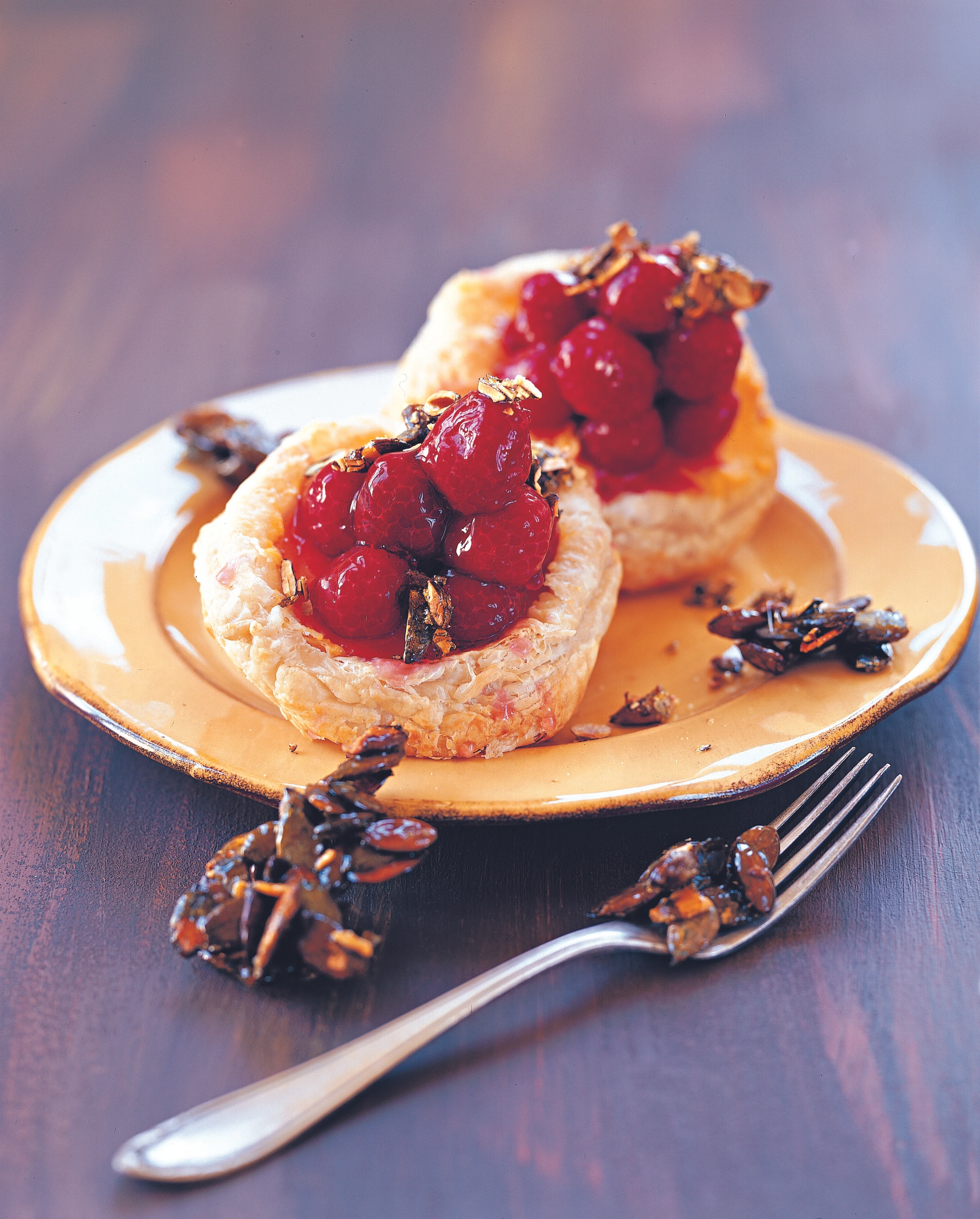 Kürbistörtchen mit Himbeeren