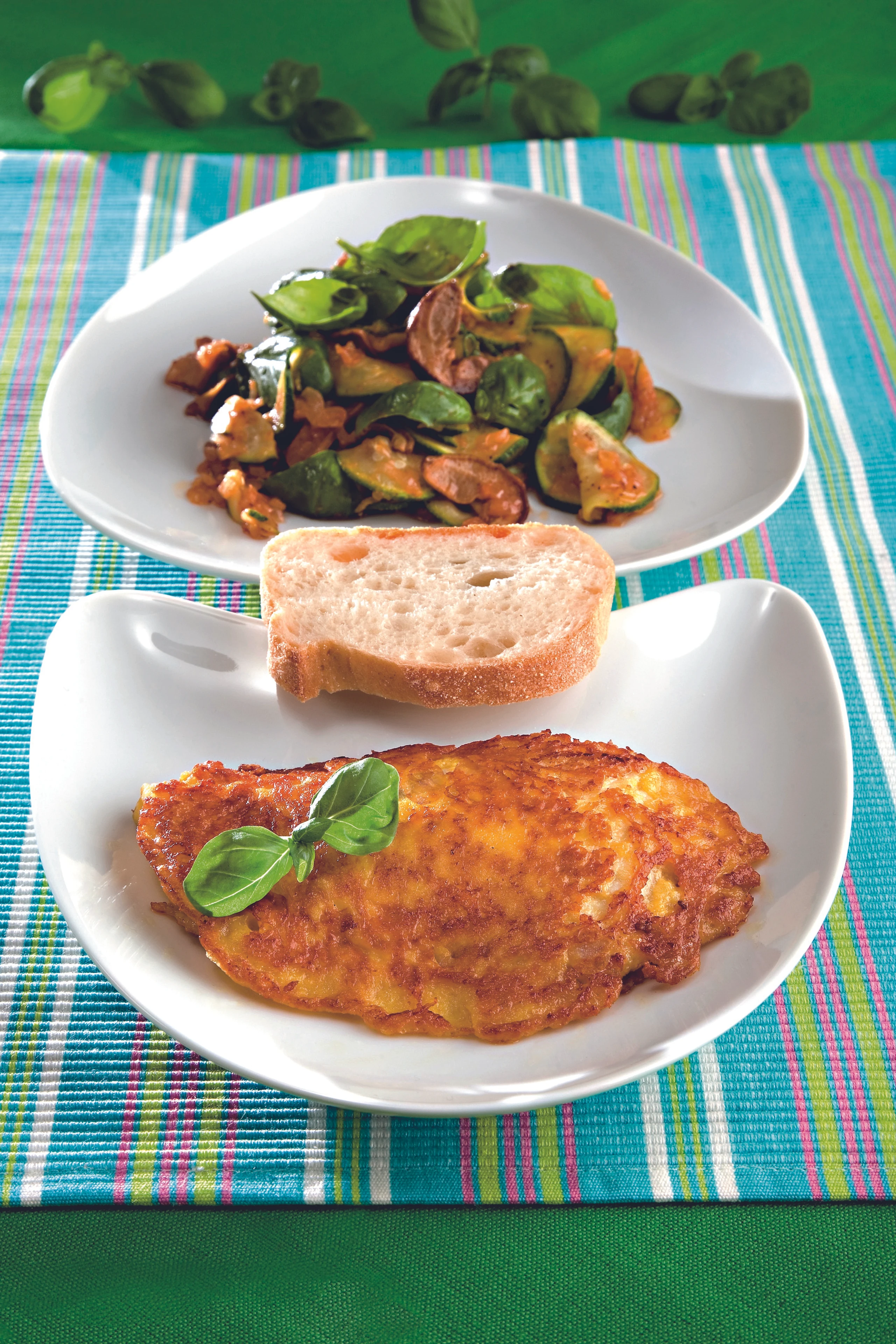 Piccata milanese vom Wels mit Zucchini-Pilz-Gemüse