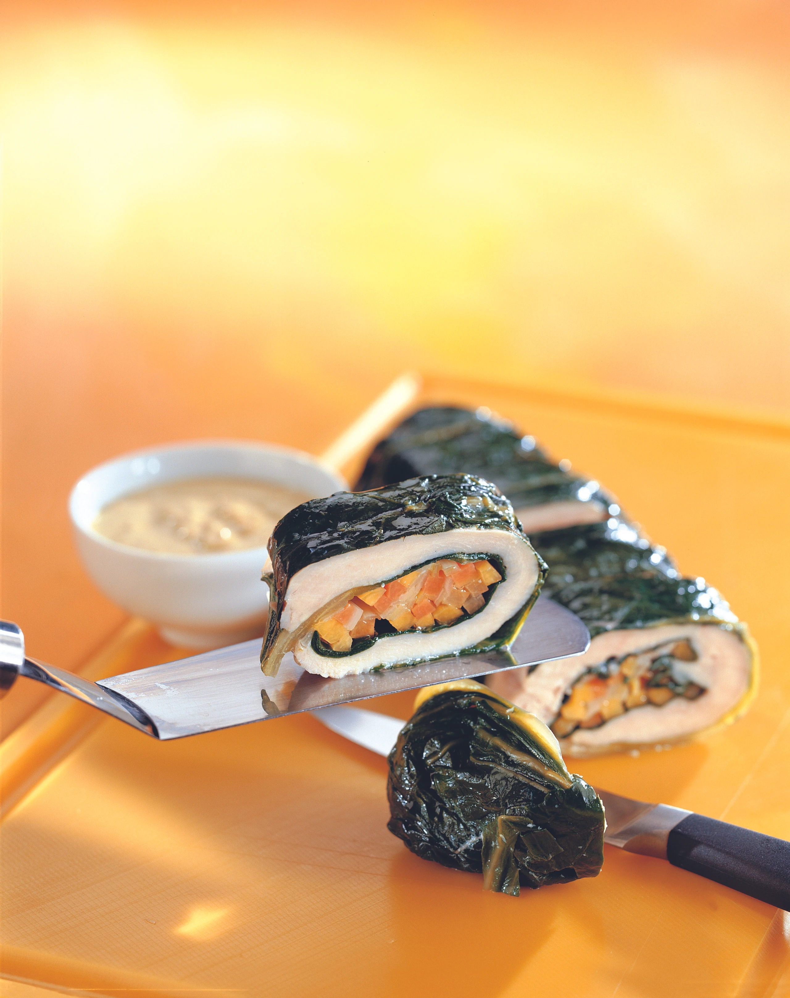 Hühnergalantine mit Mangold