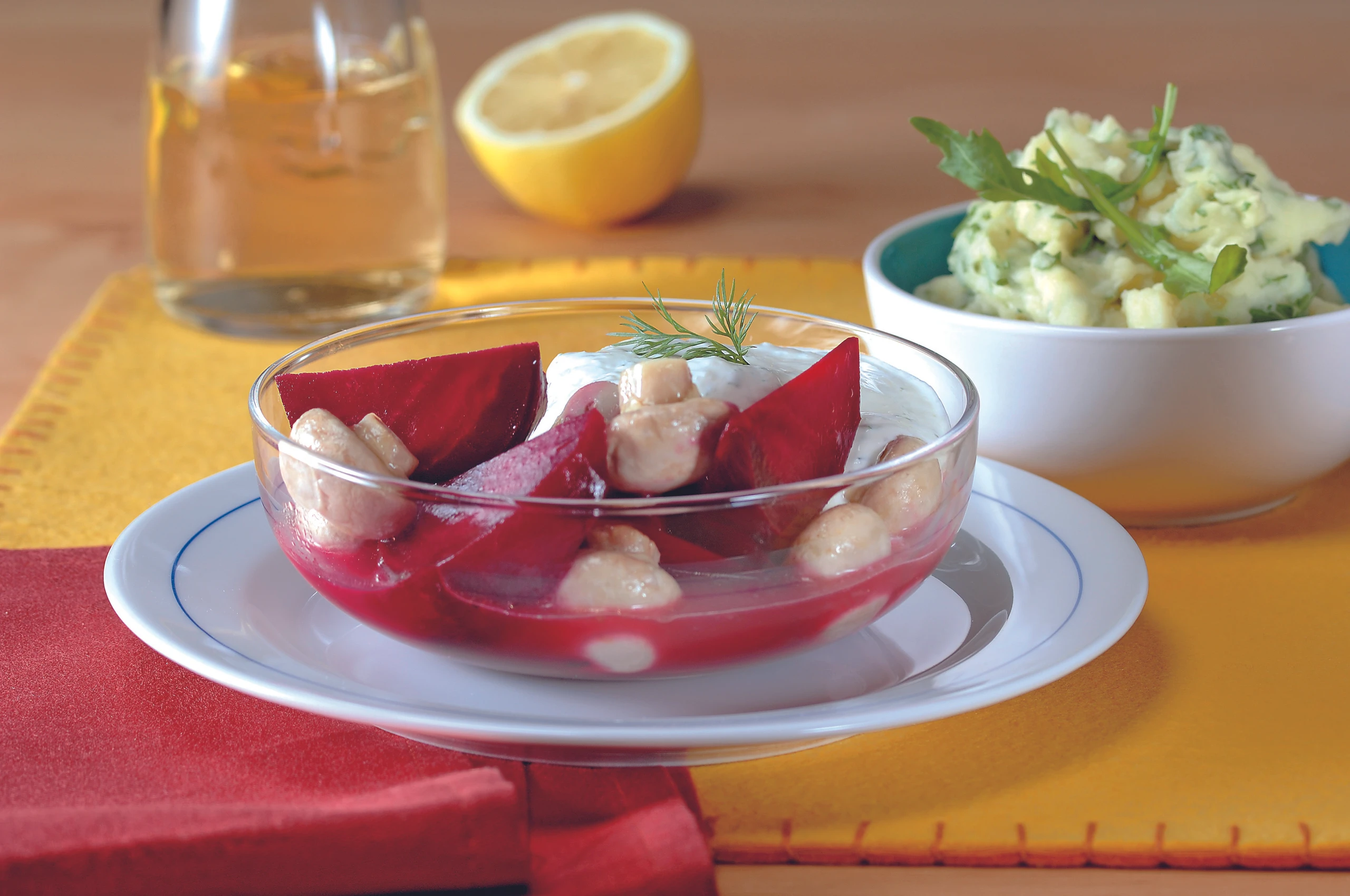 Rote Rüben mit Sherry-Champignons