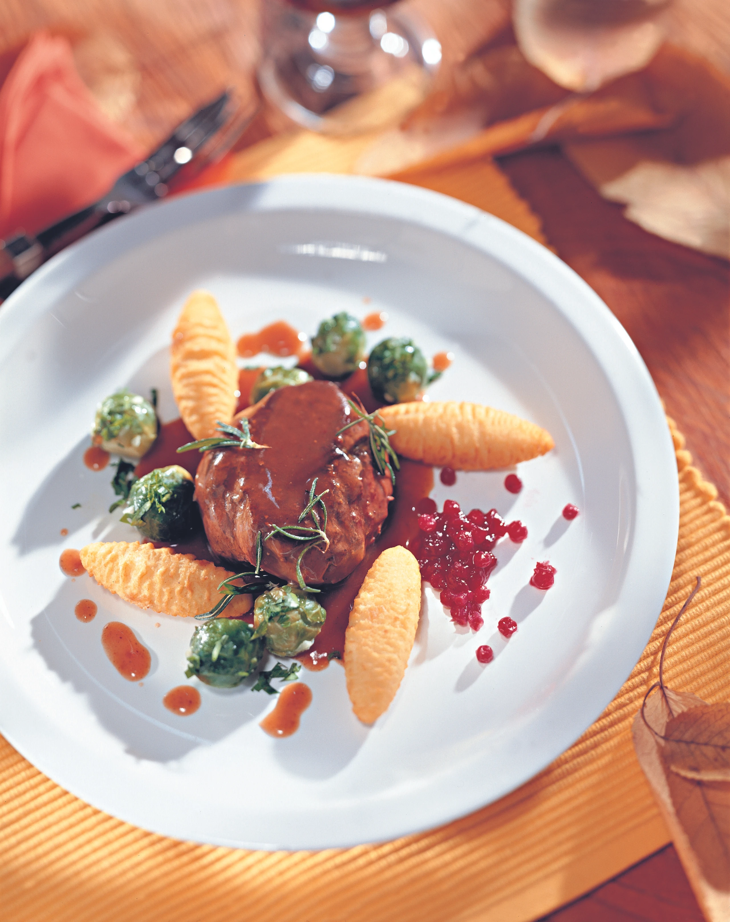 Hirschrückensteak mit Portweinsauce