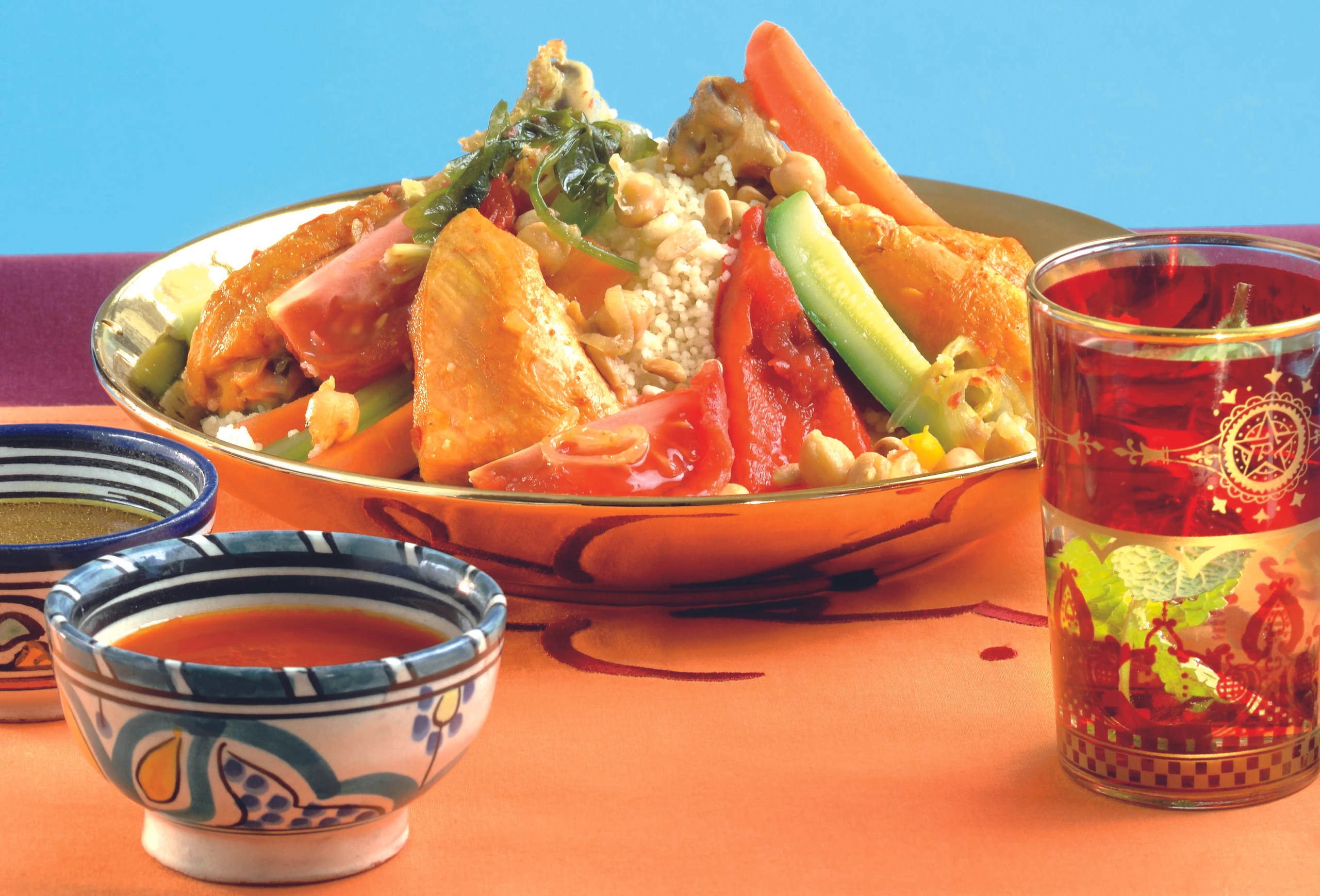 Hühner-Couscous mit Gemüse und Kichererbsen