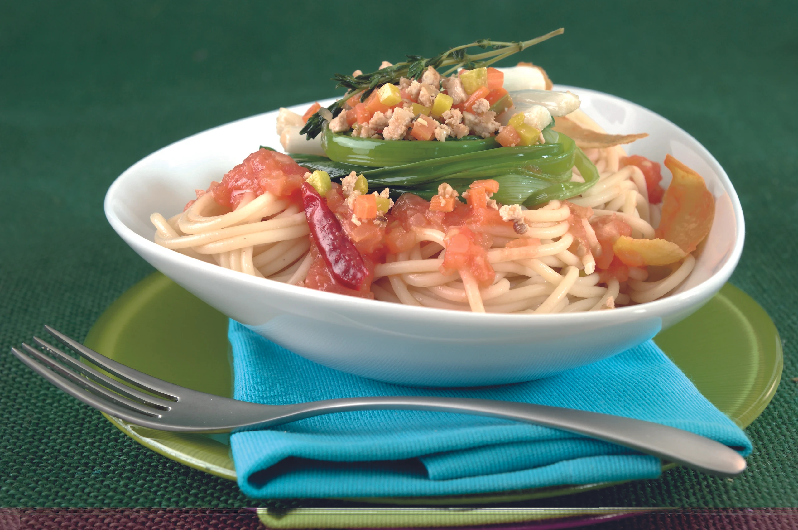Spaghetti Diabolo mit Tofubröseln