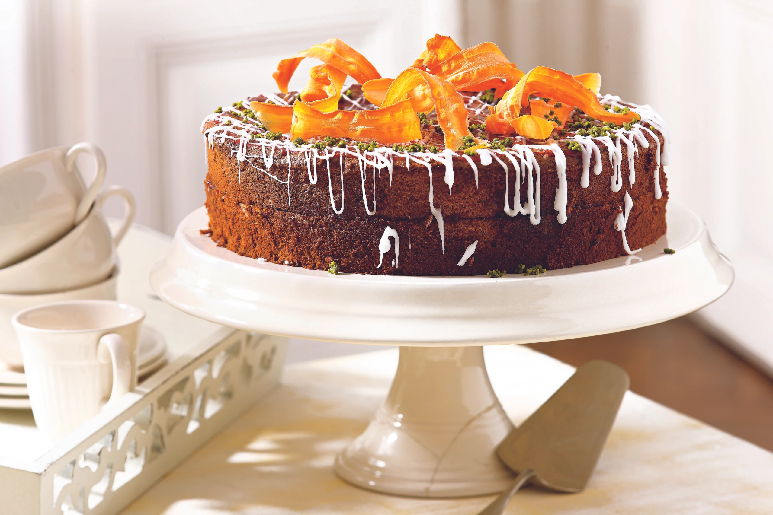 Karottentorte mit Karottenchips