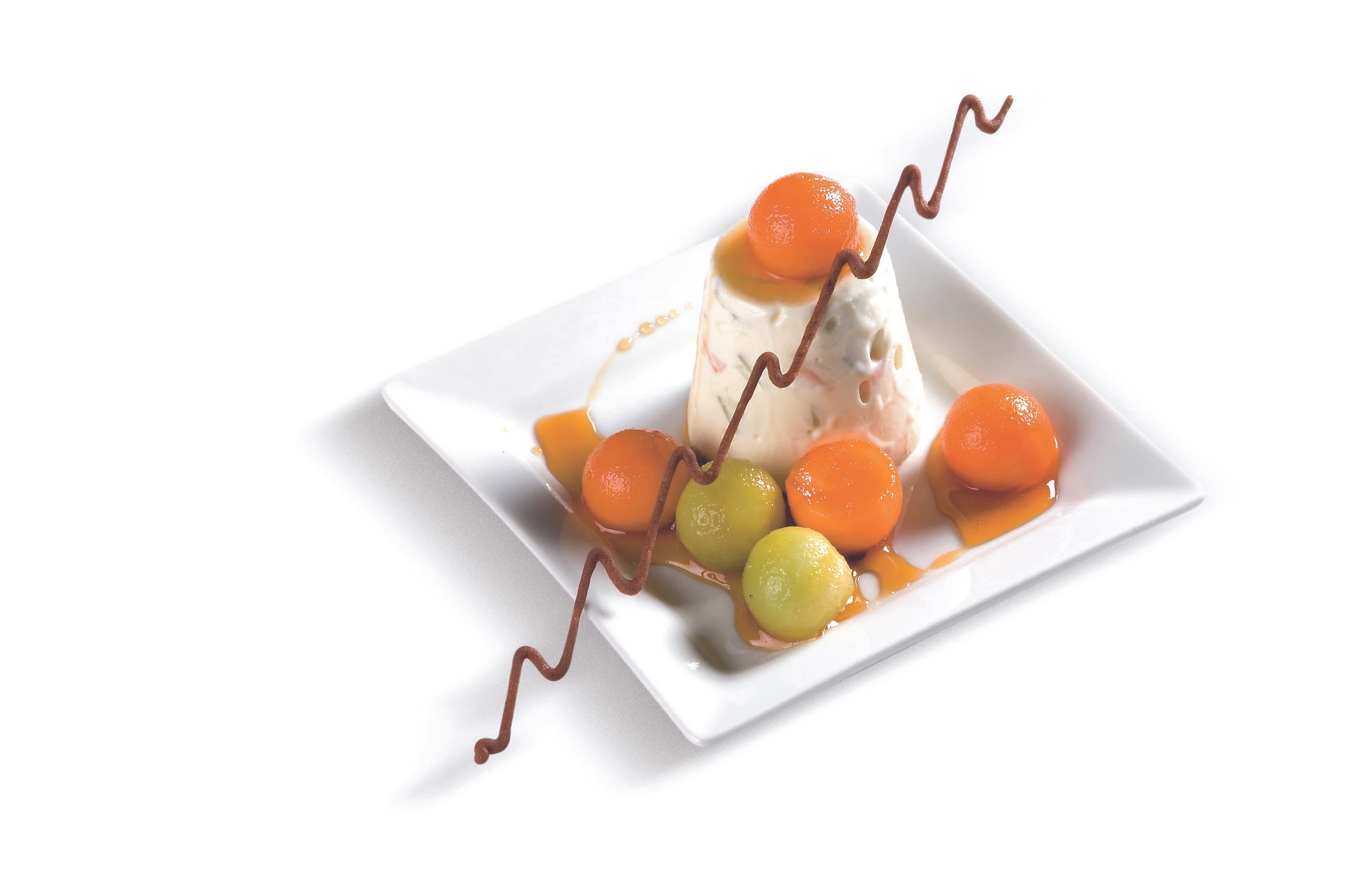 Melonencreme mit Schokostangerln