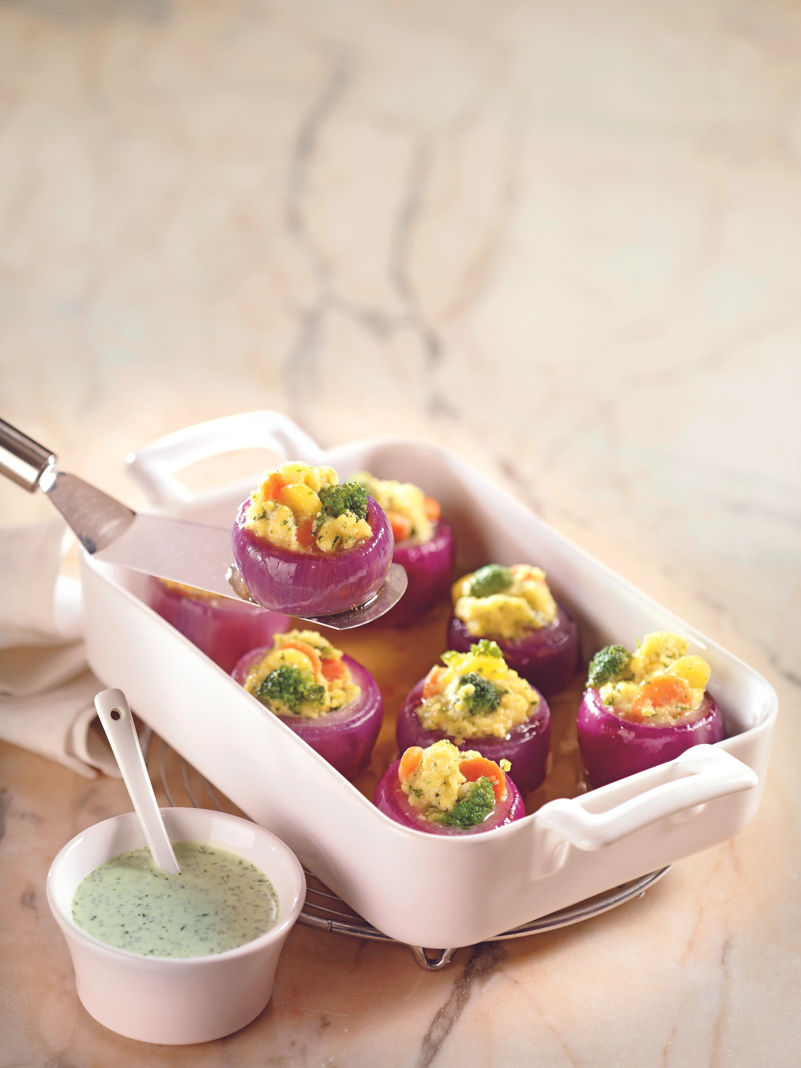 Gefüllte Rote Zwiebeln