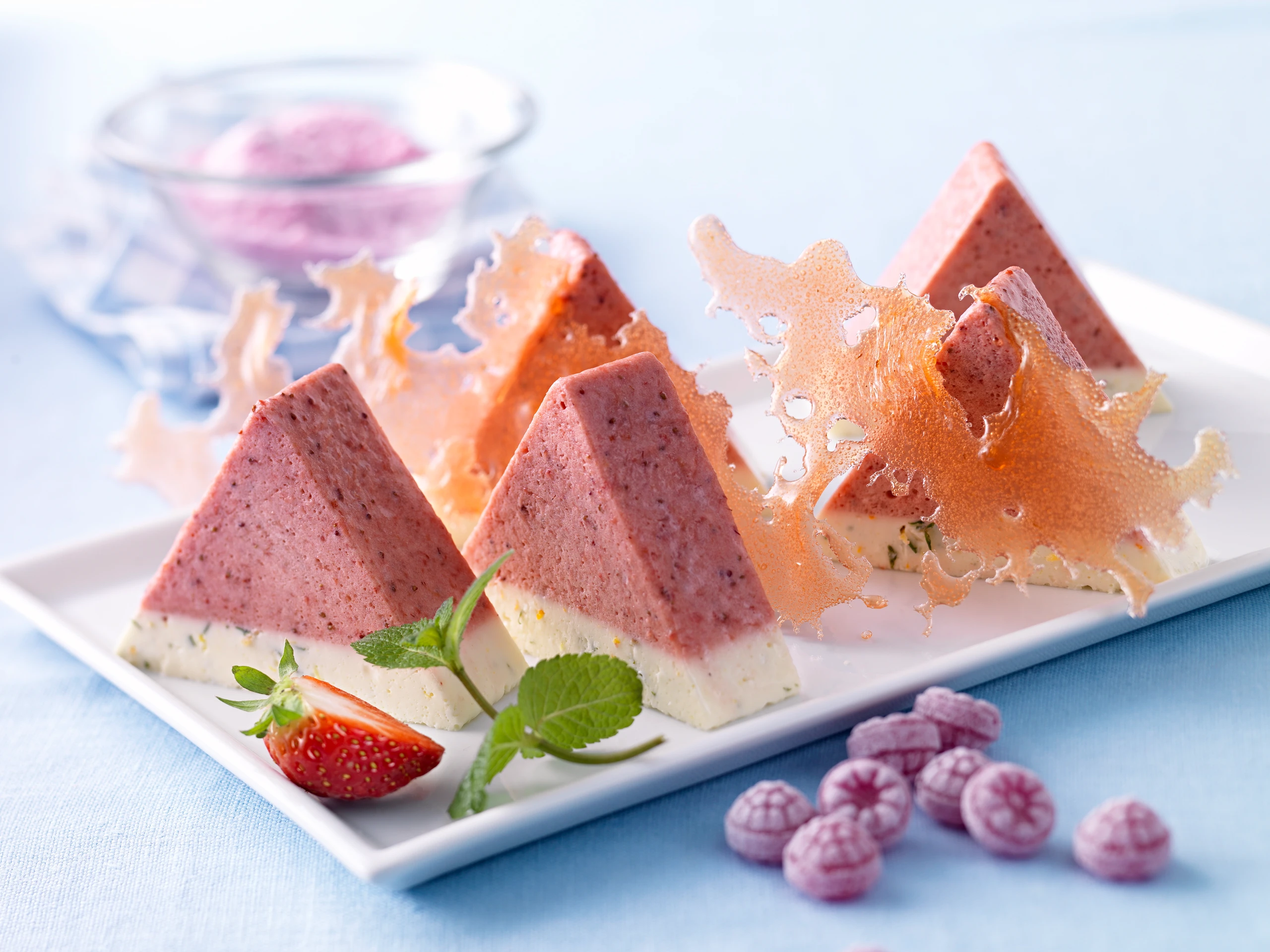 Erdbeer-Minzeterrine