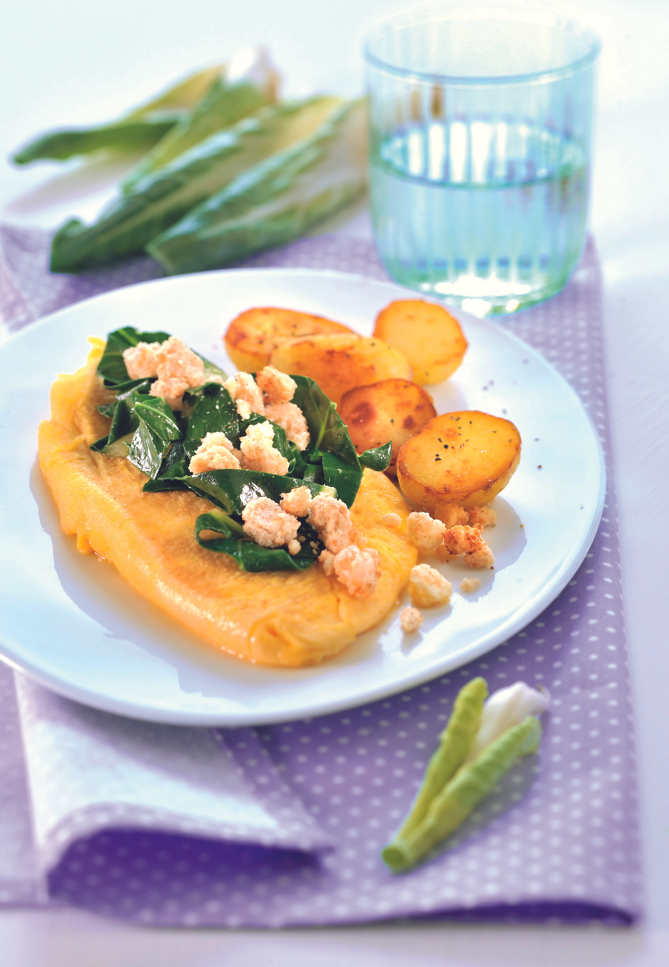 Omelette mit Mangold und Schafkäse