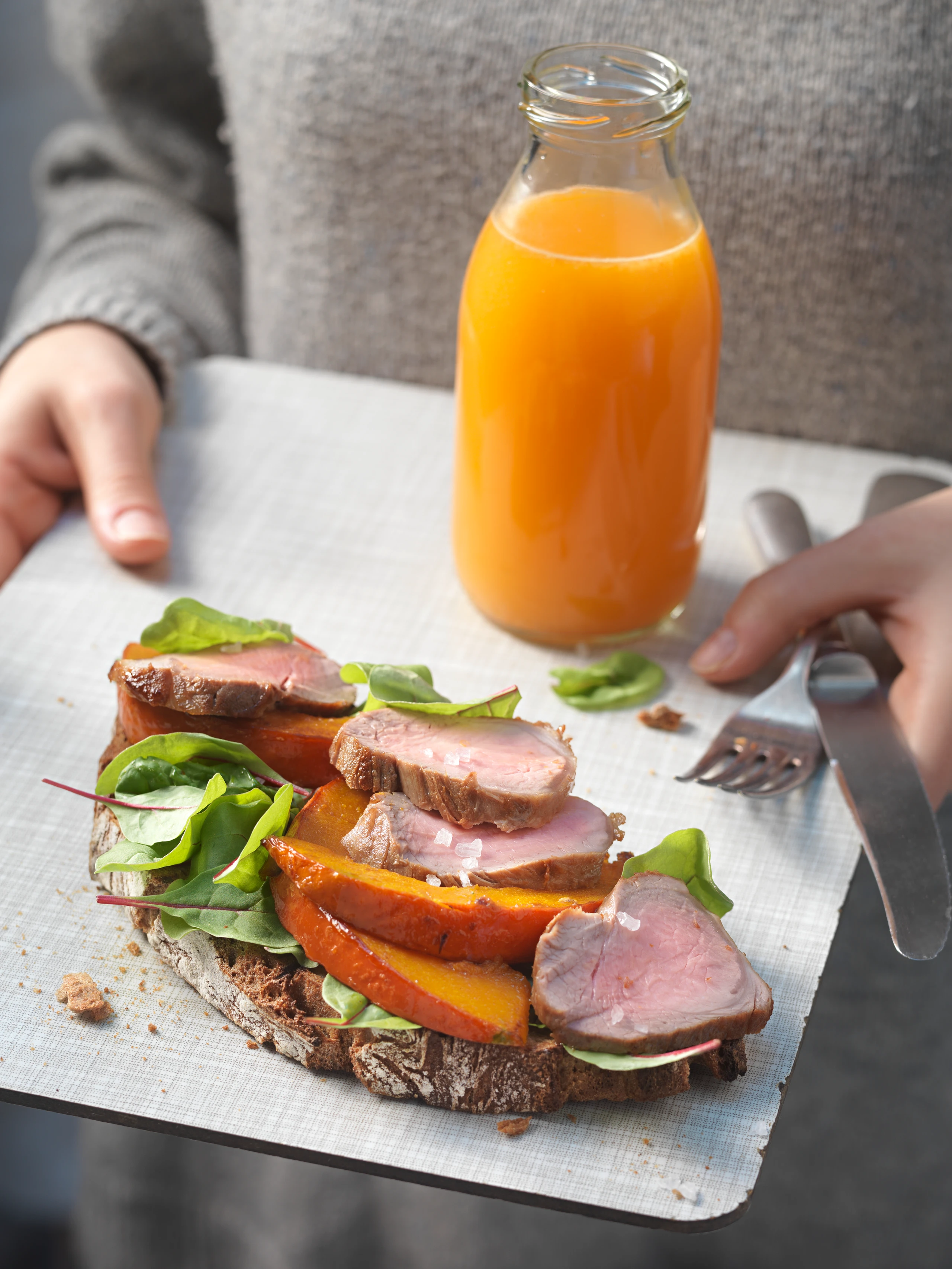 Steaktoast mit Kürbis