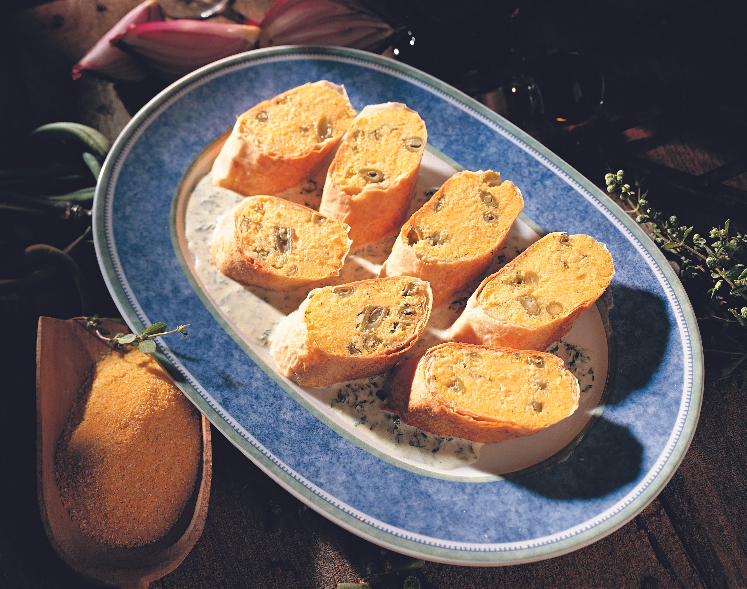 Polenta-Fisolenstrudel