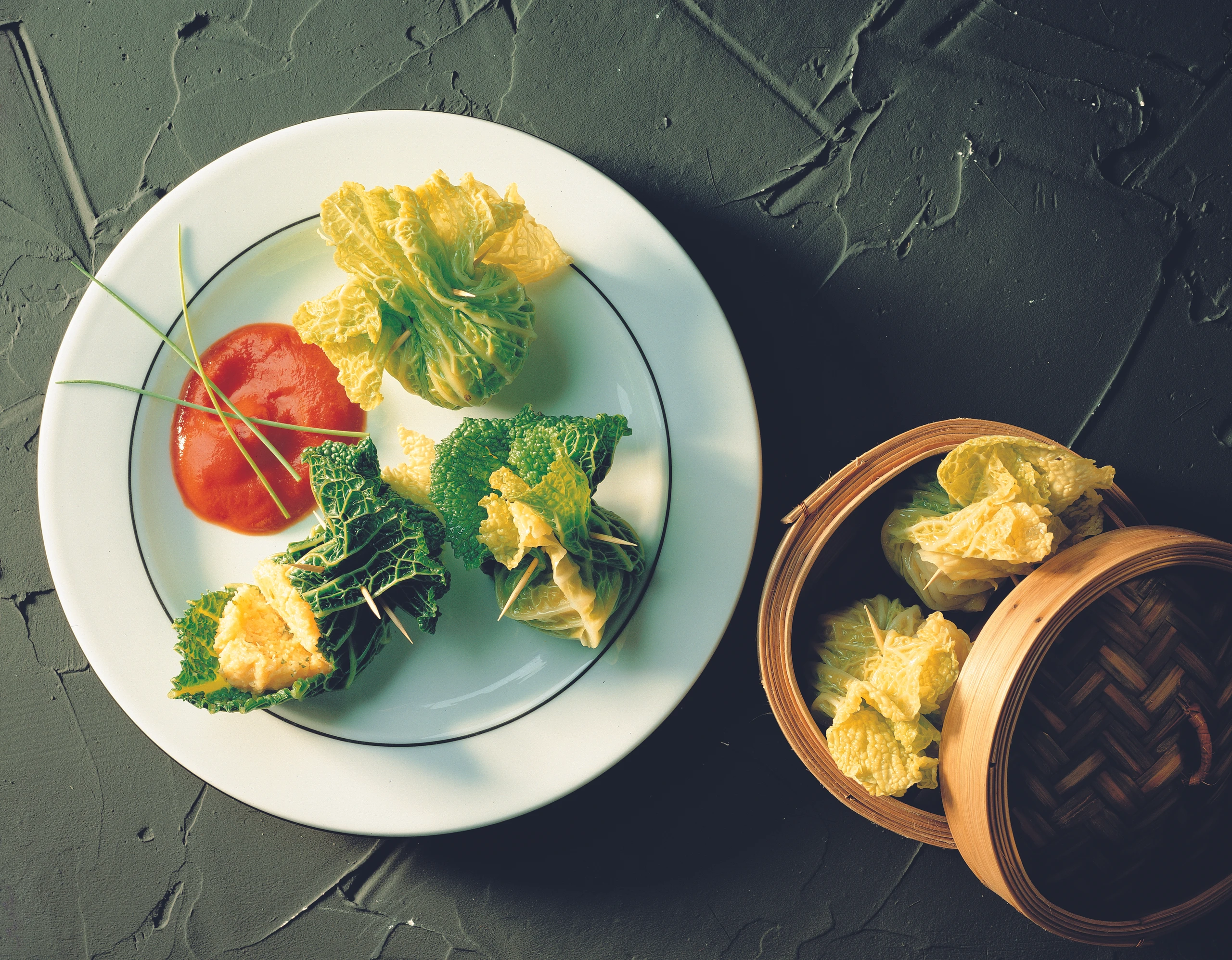 Kohlpäckchen mit Polenta-Fülle