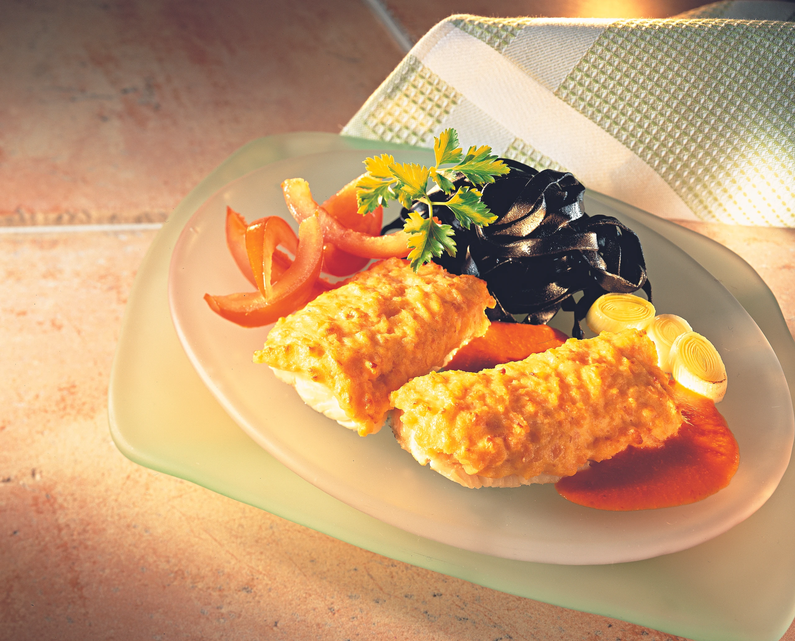 Zanderfilet mit Räucherlachskruste