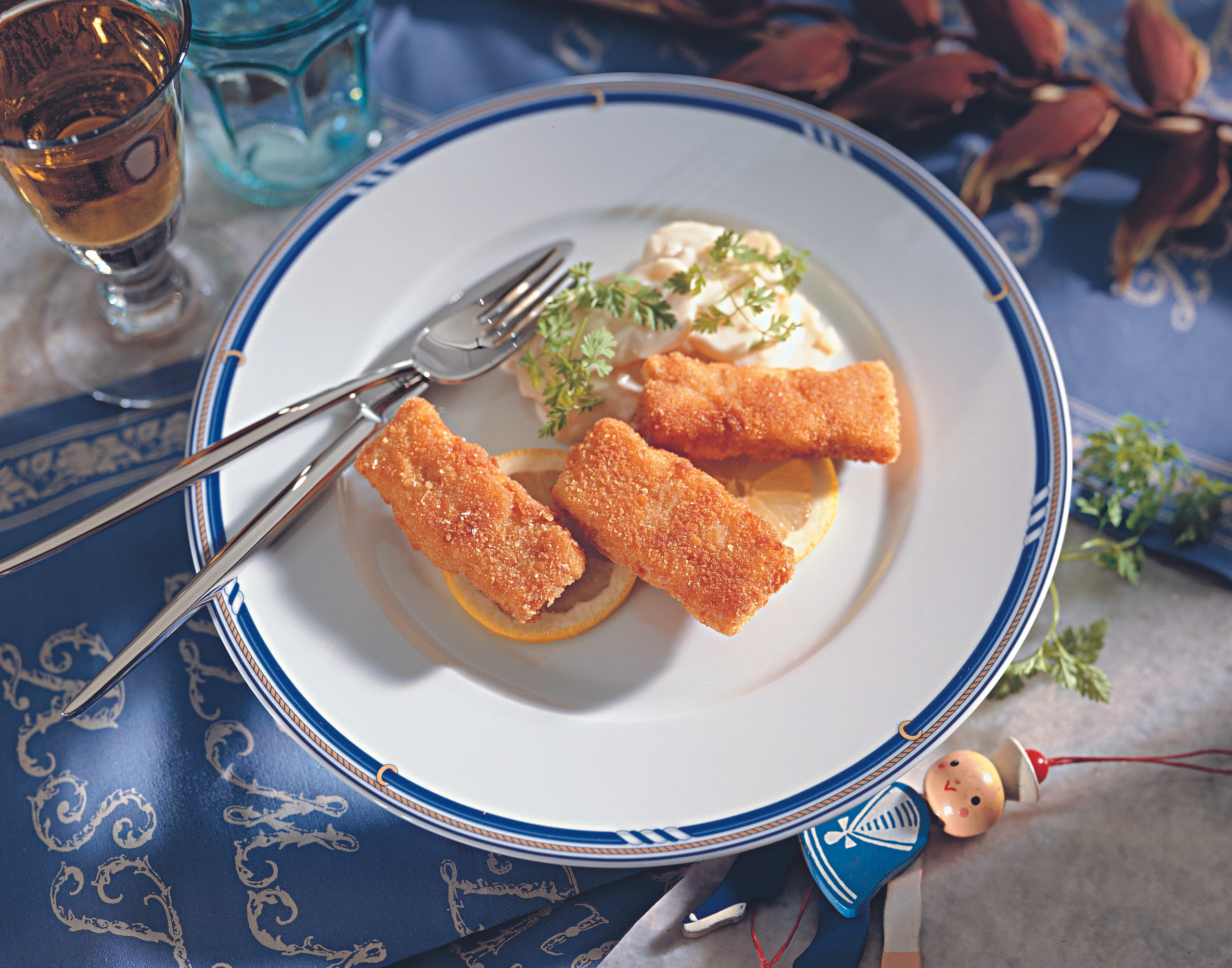 Kabeljau-Streifen Gebacken