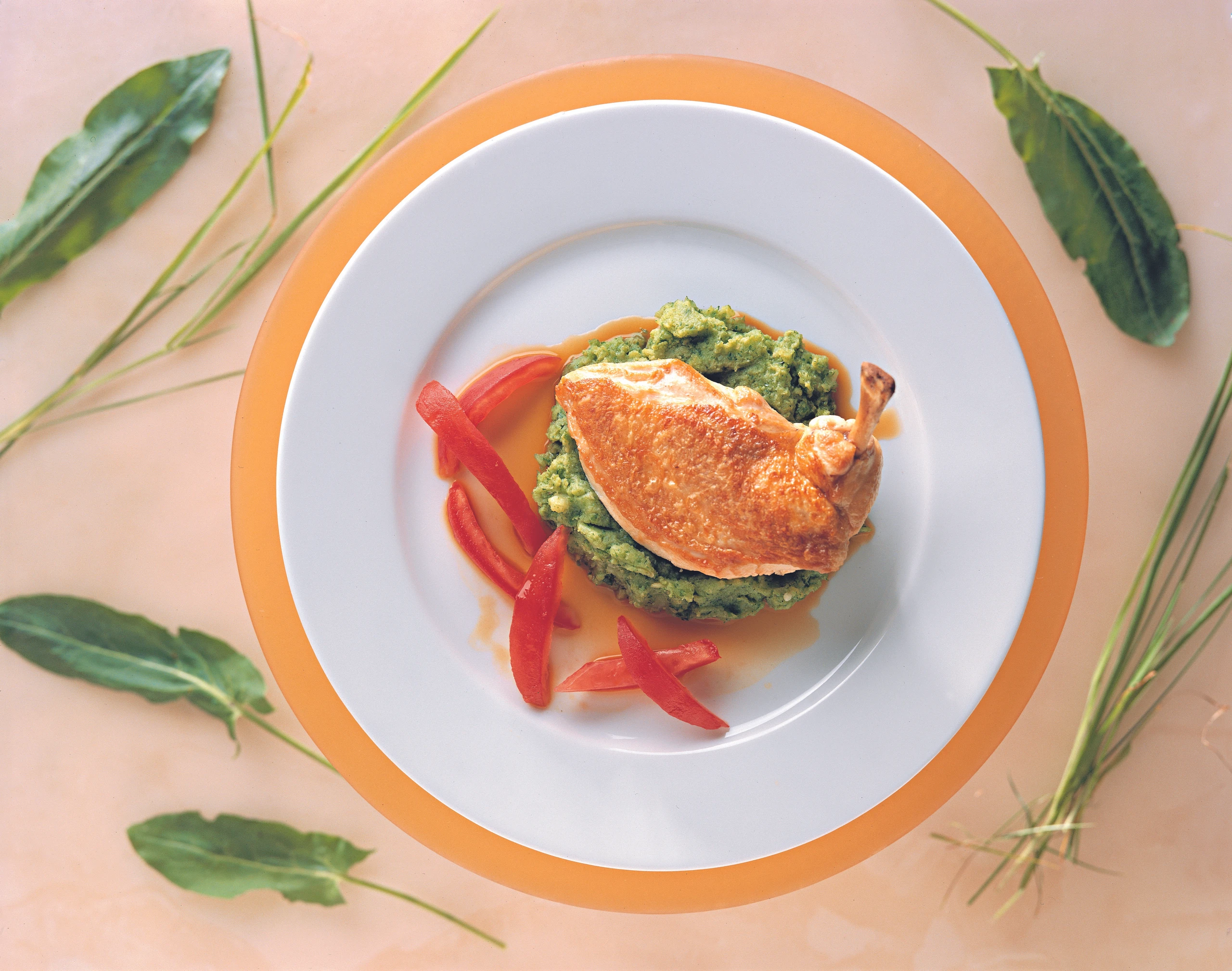 Poulardenbrust mit Sauerampfer-Püree