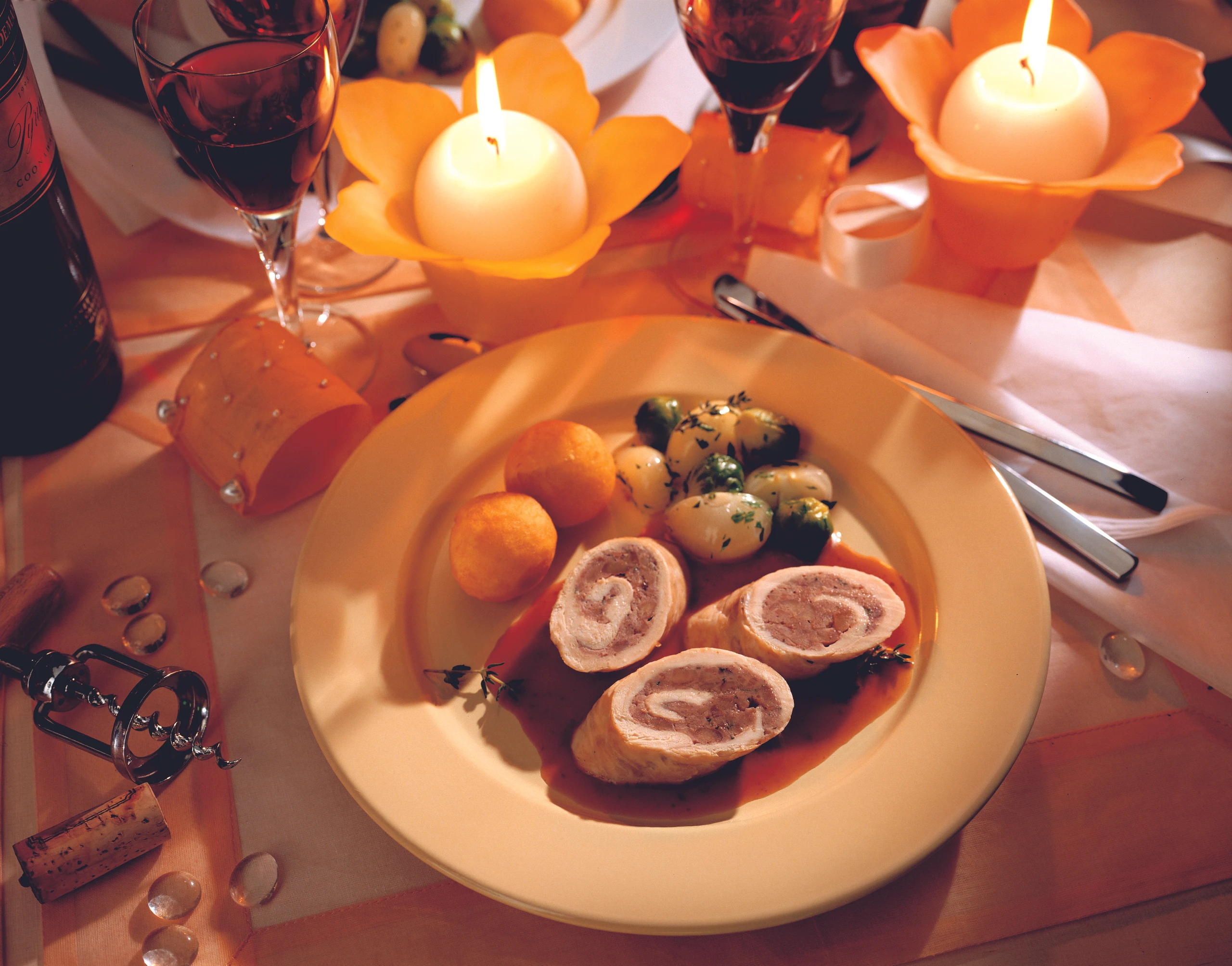 Hühnerrouladen mit Maronifülle