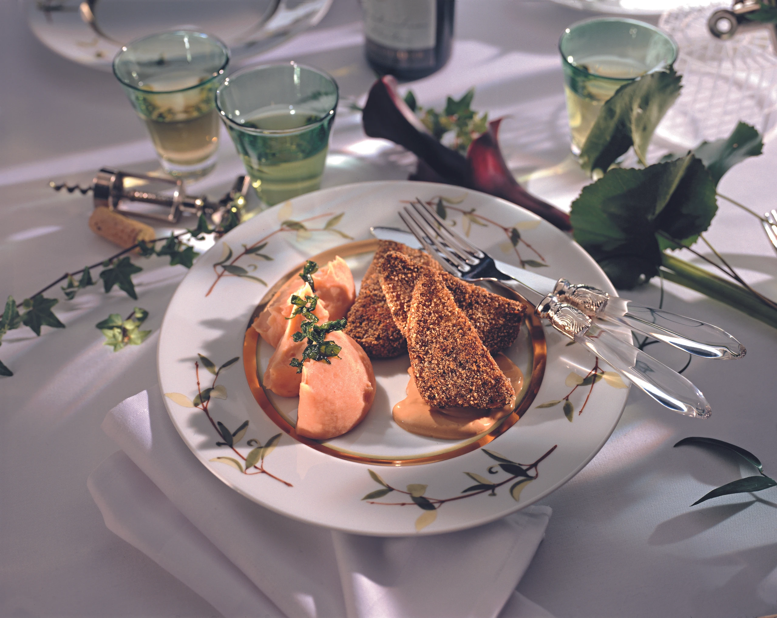 Gebackener Zeller in Kürbiskernpanier