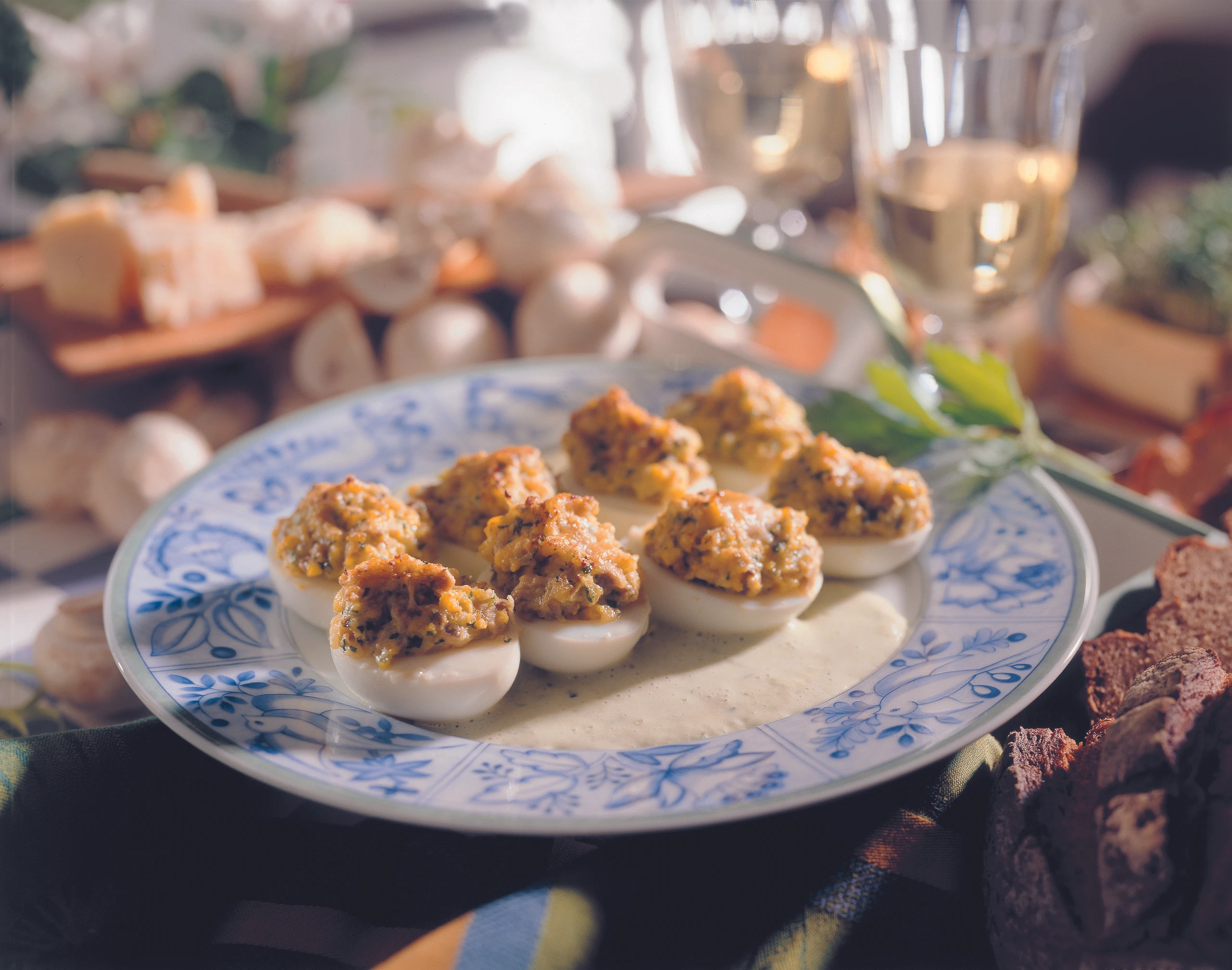 Überbackene Eier mit Schwammerlfülle