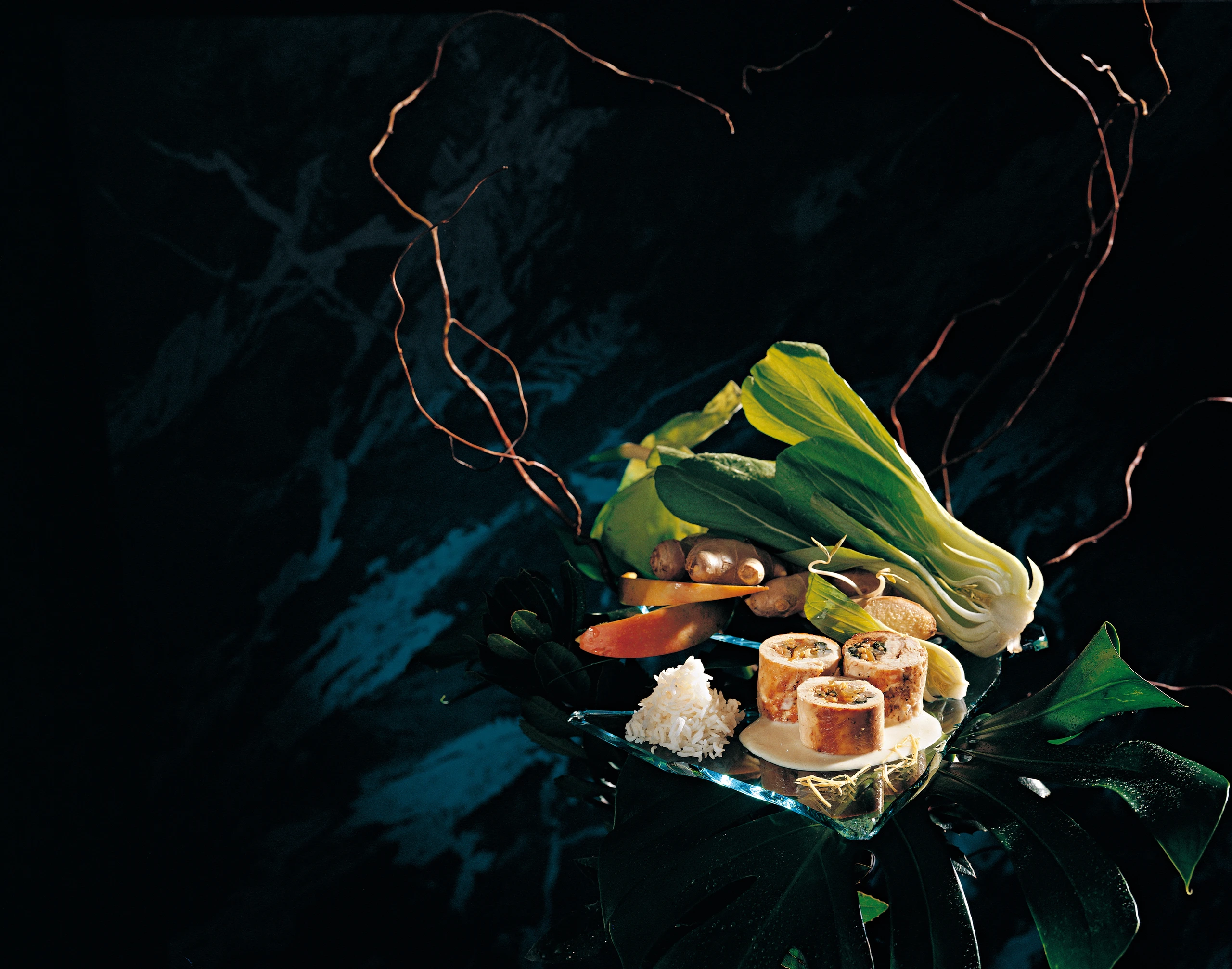 Hühnerbrust-Rouladen mit Sojasprossen