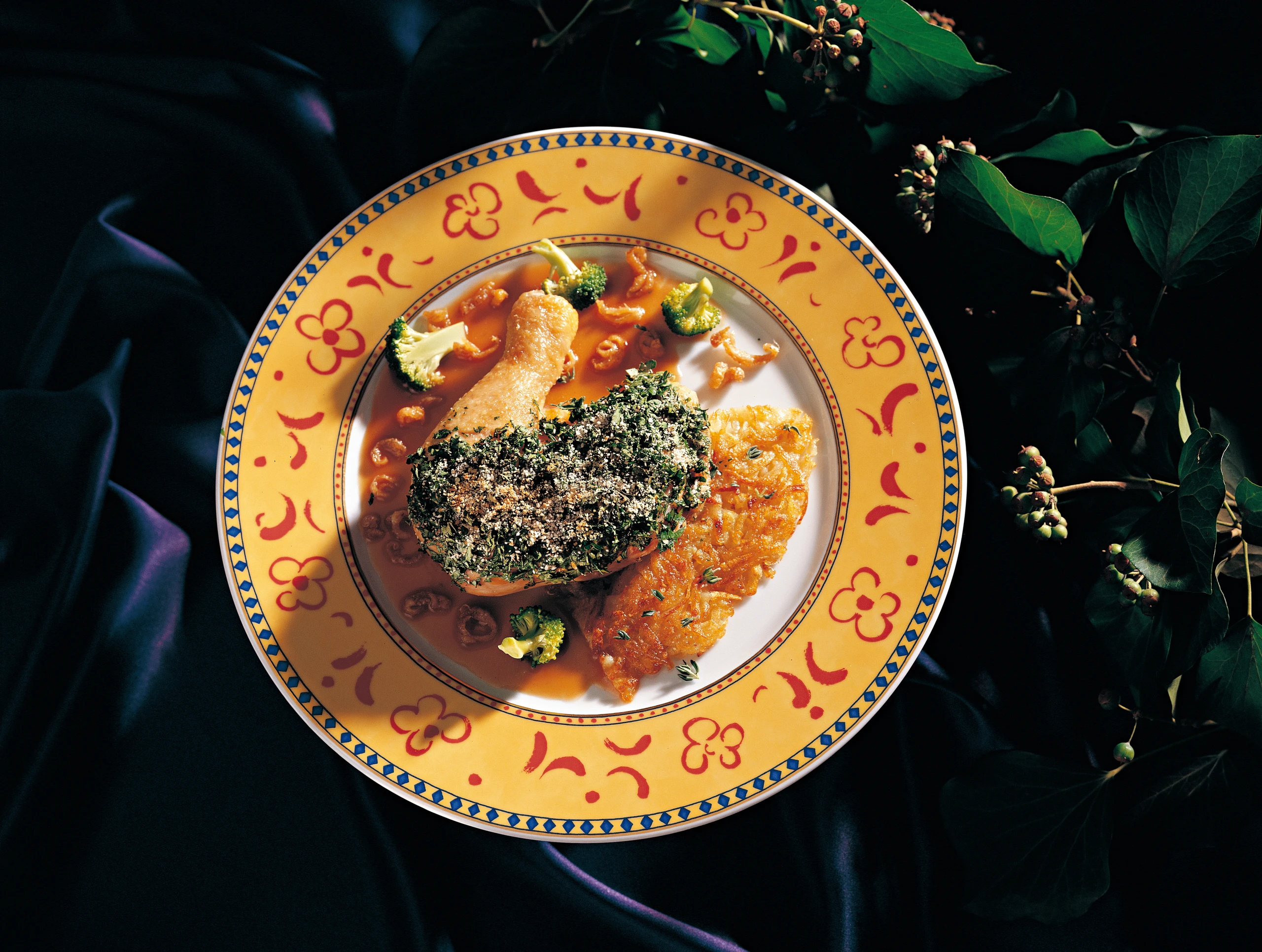 Hühnerkeulen mit Kräuterkruste