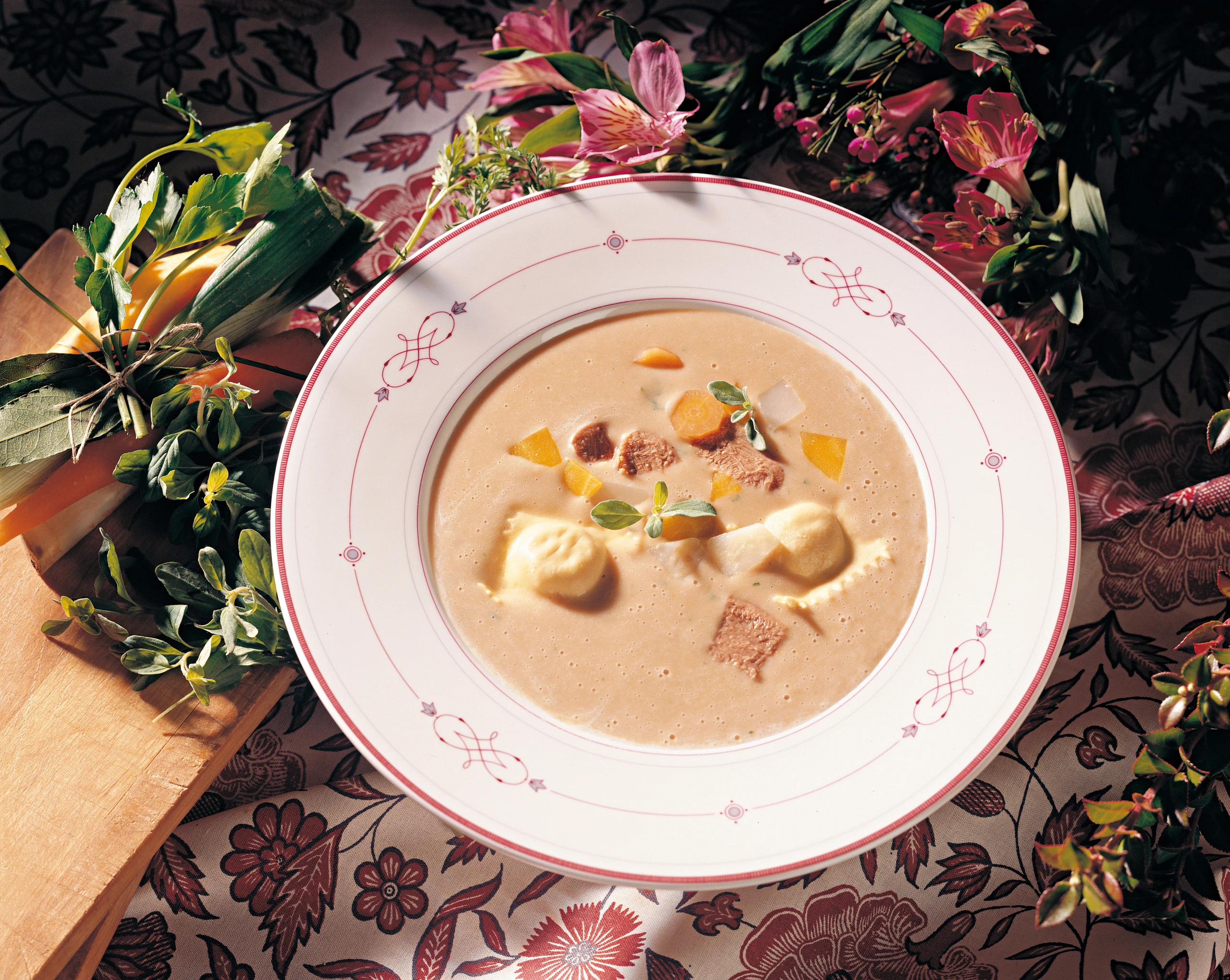 Kalbskopf-Einmachsuppe