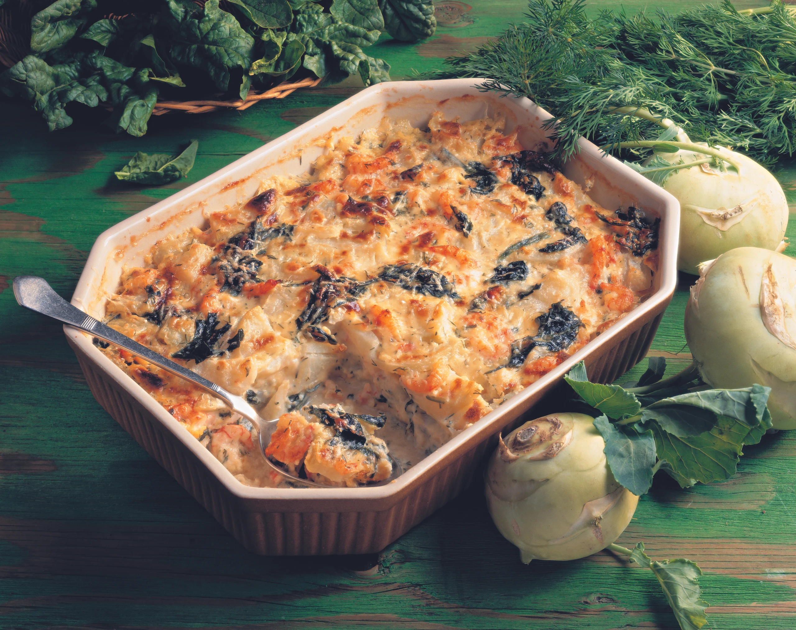 Kohlrabi-Auflauf mit Shrimps