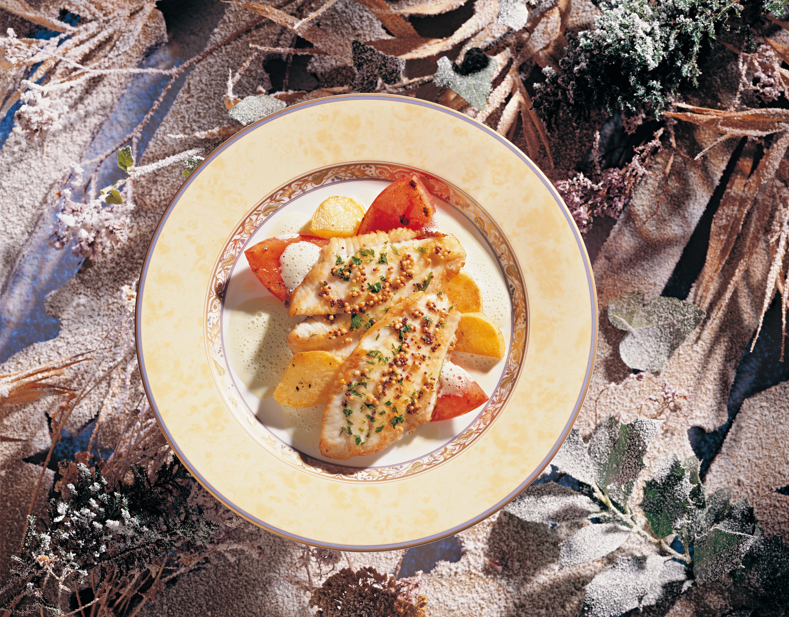 Steinbuttfilets mit Senfkruste