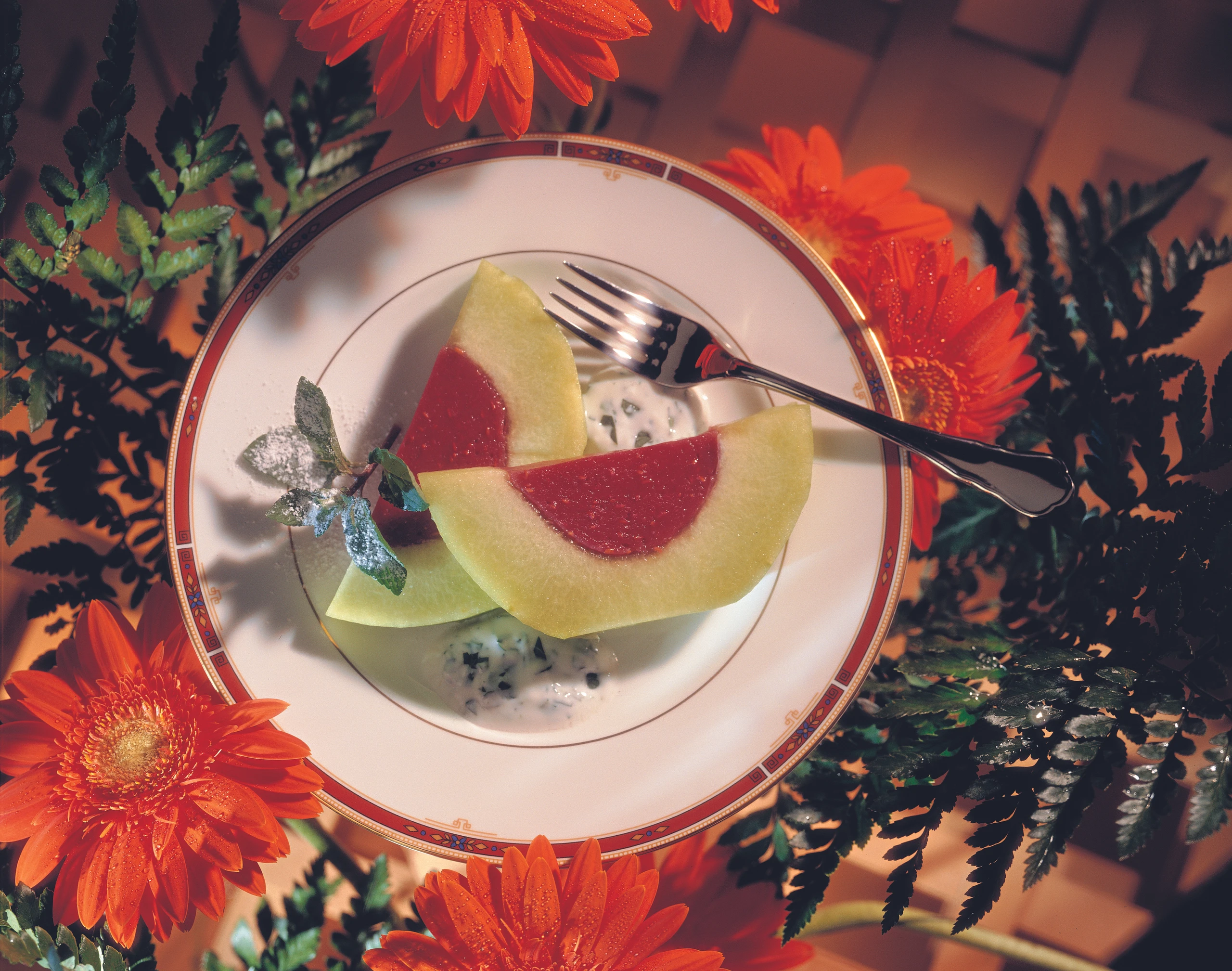 Zuckermelone mit Himbeerkern