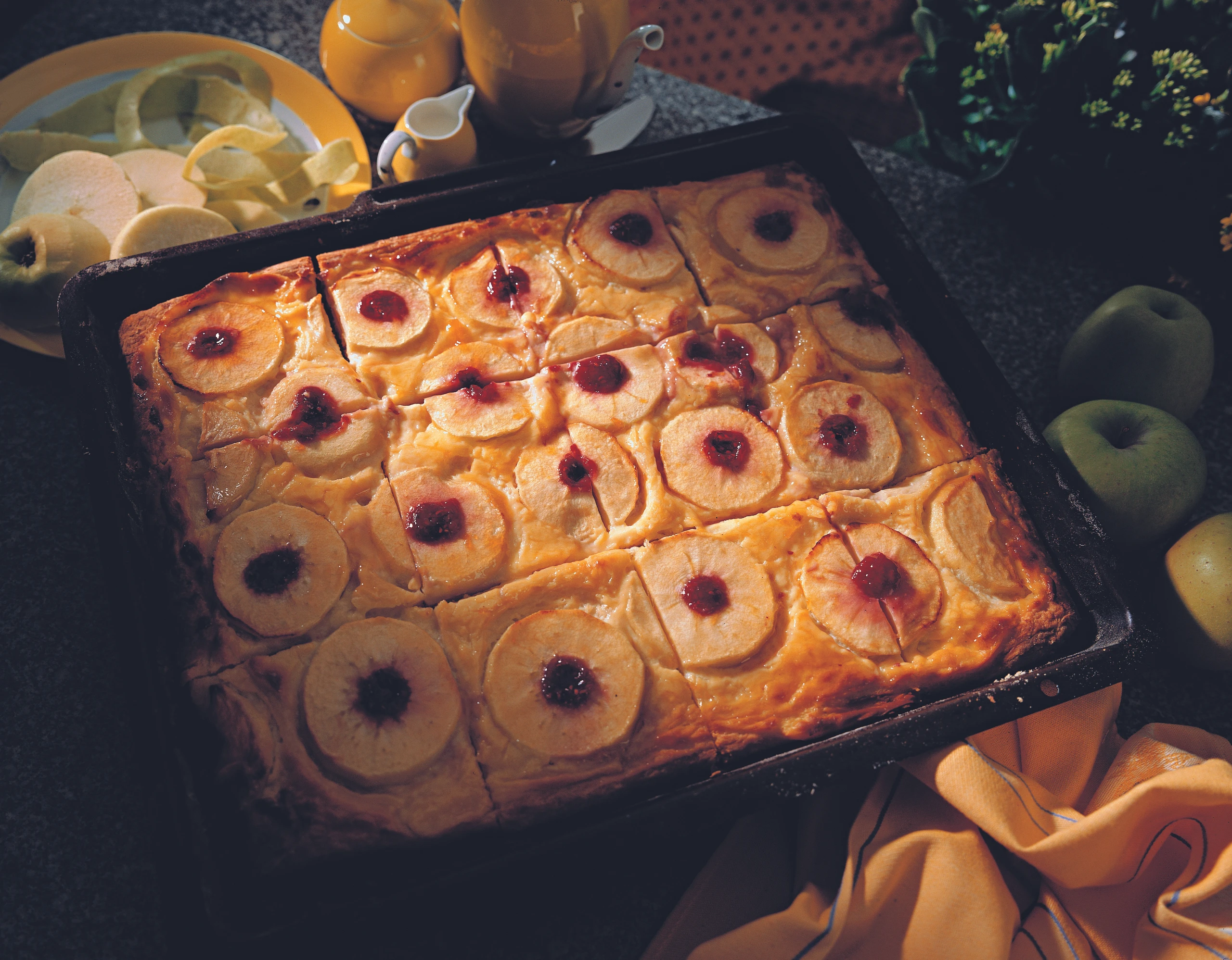 Apfel-Vanillekuchen aus Plunderteig