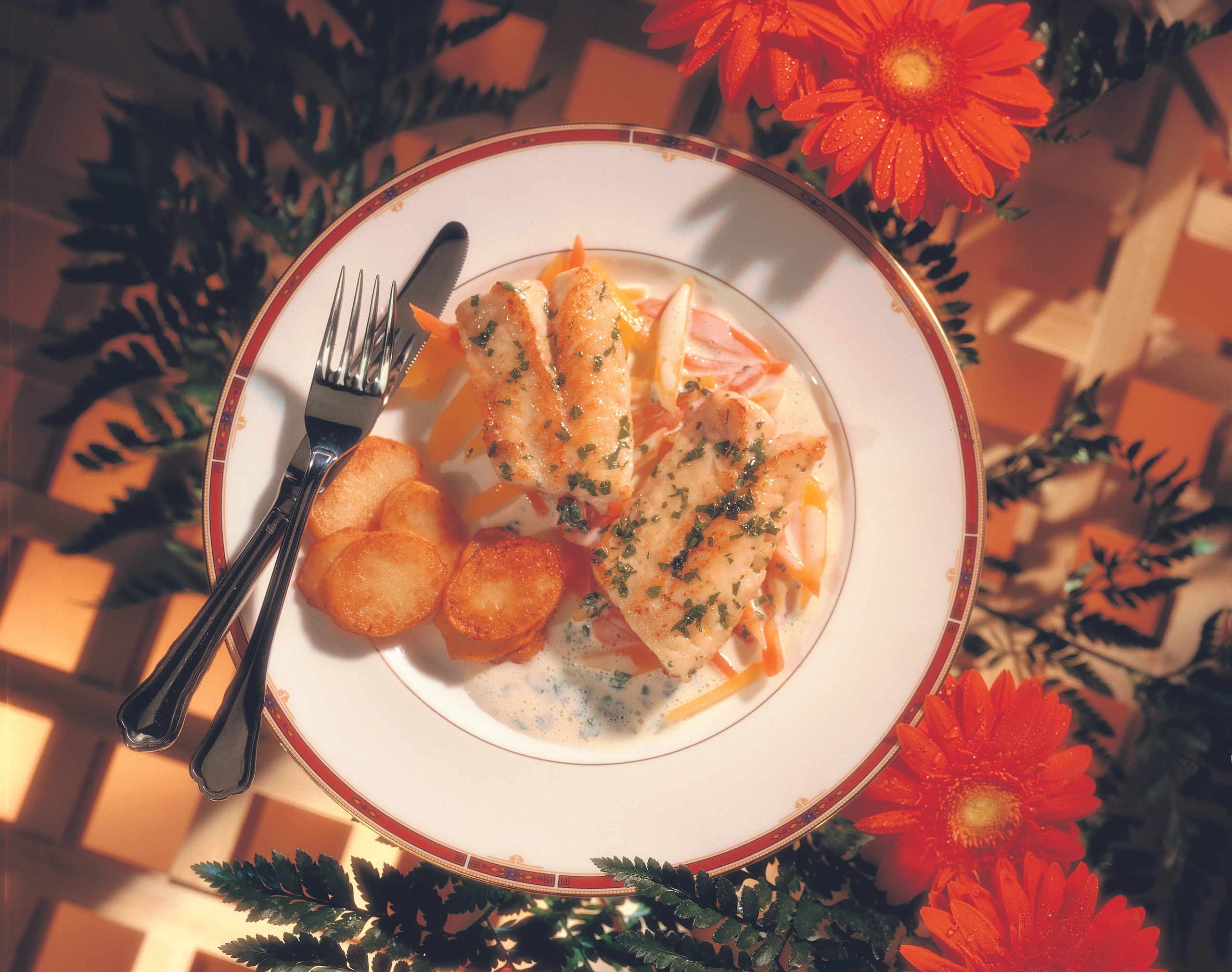 Barschfilet mit Kren-Ingwersauce