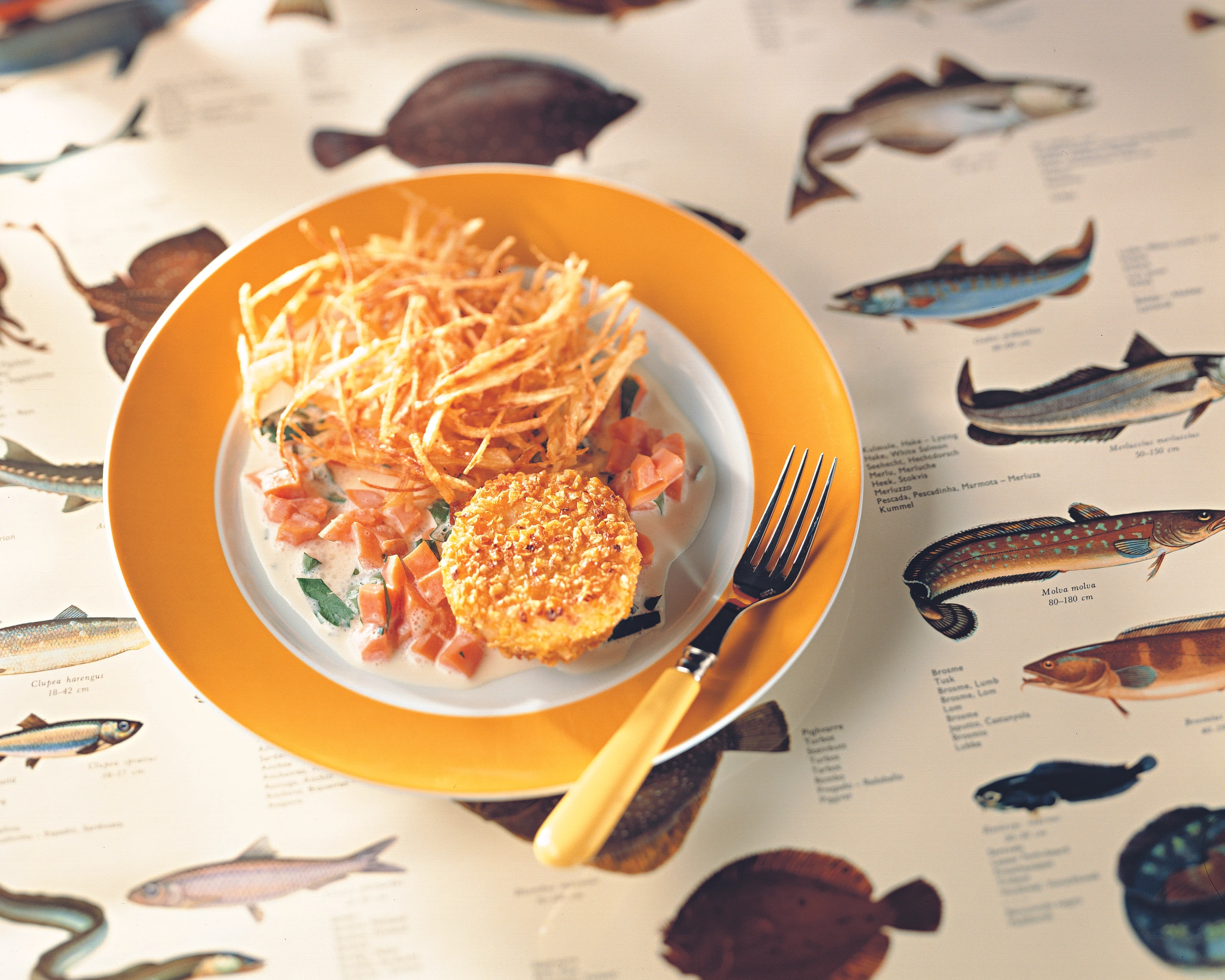 Fischdukaten auf Karotten-Petersilsauce