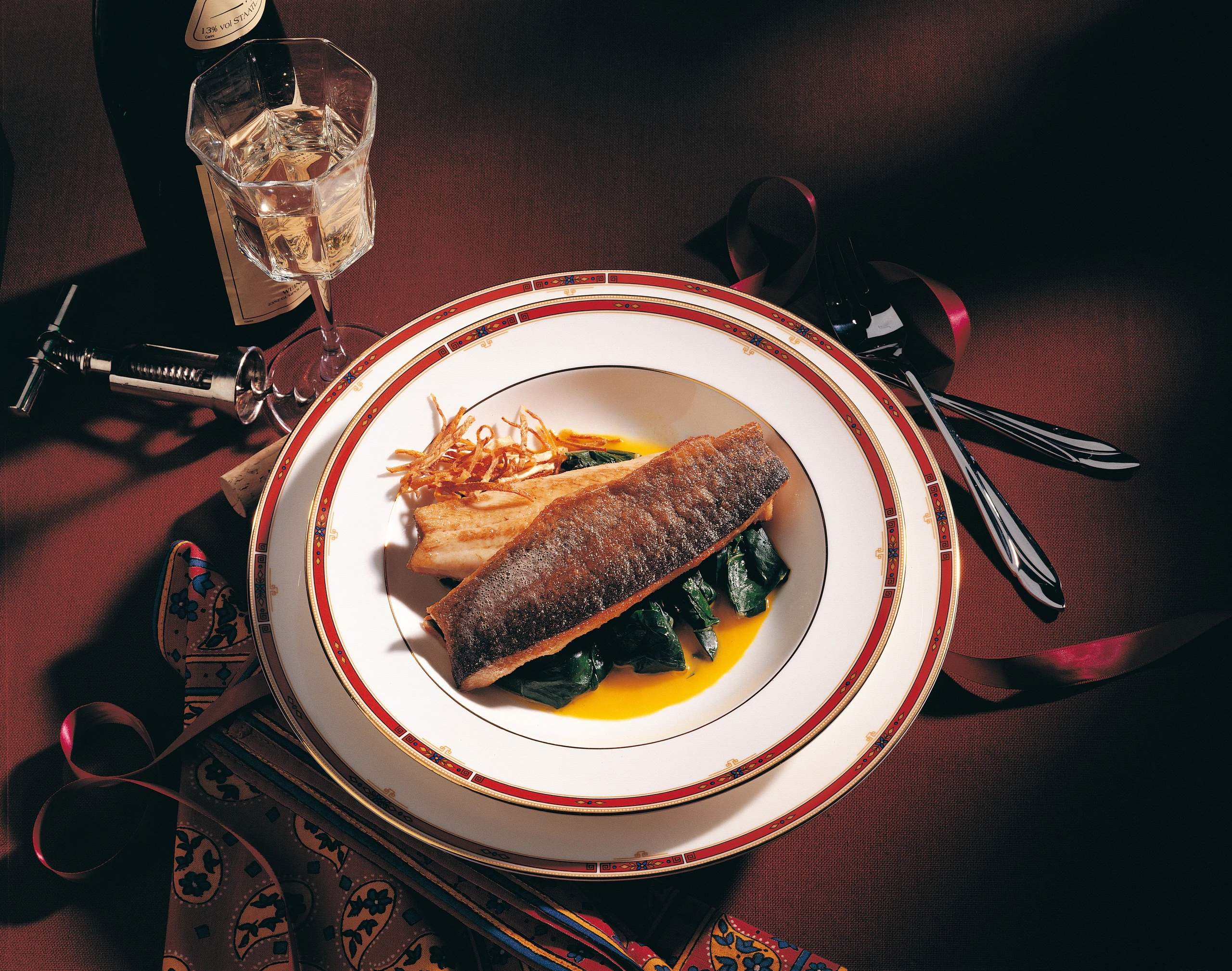 Forellenfilets mit Safran-Fond