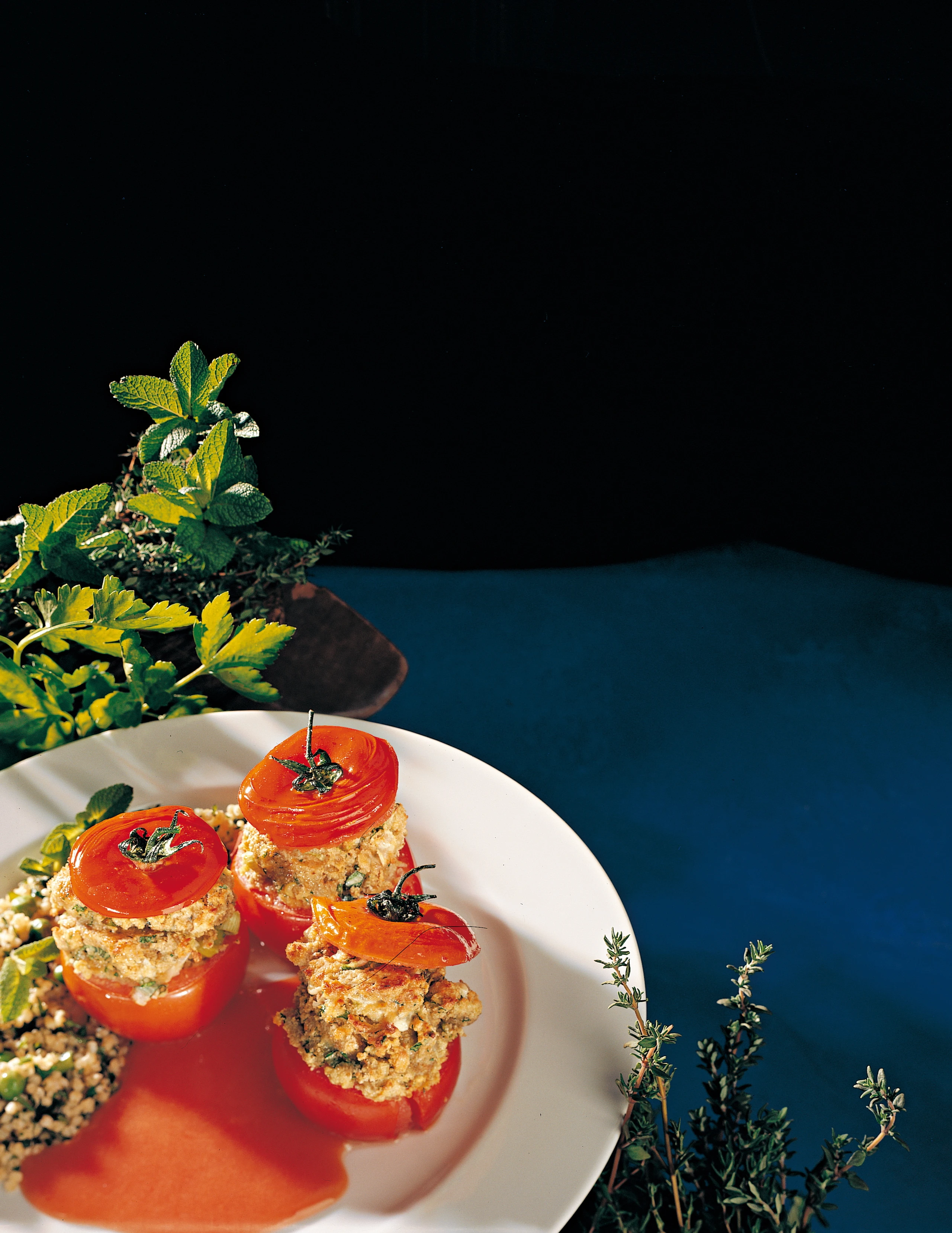 Gefüllte Paradeiser mit Hirse-Risotto