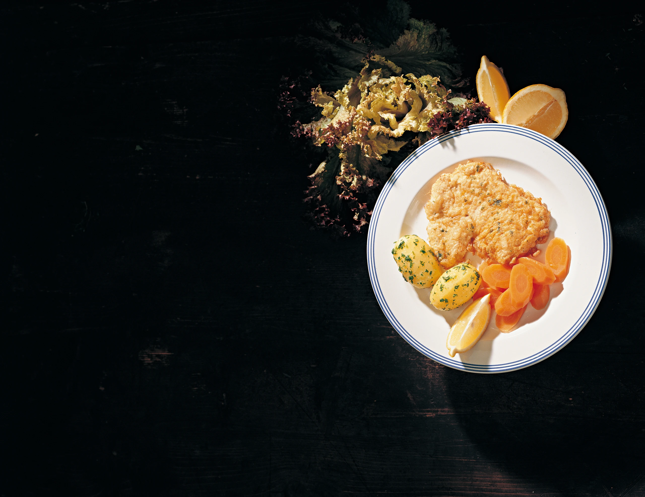 Pariser Schnitzel mit Karottengemüse