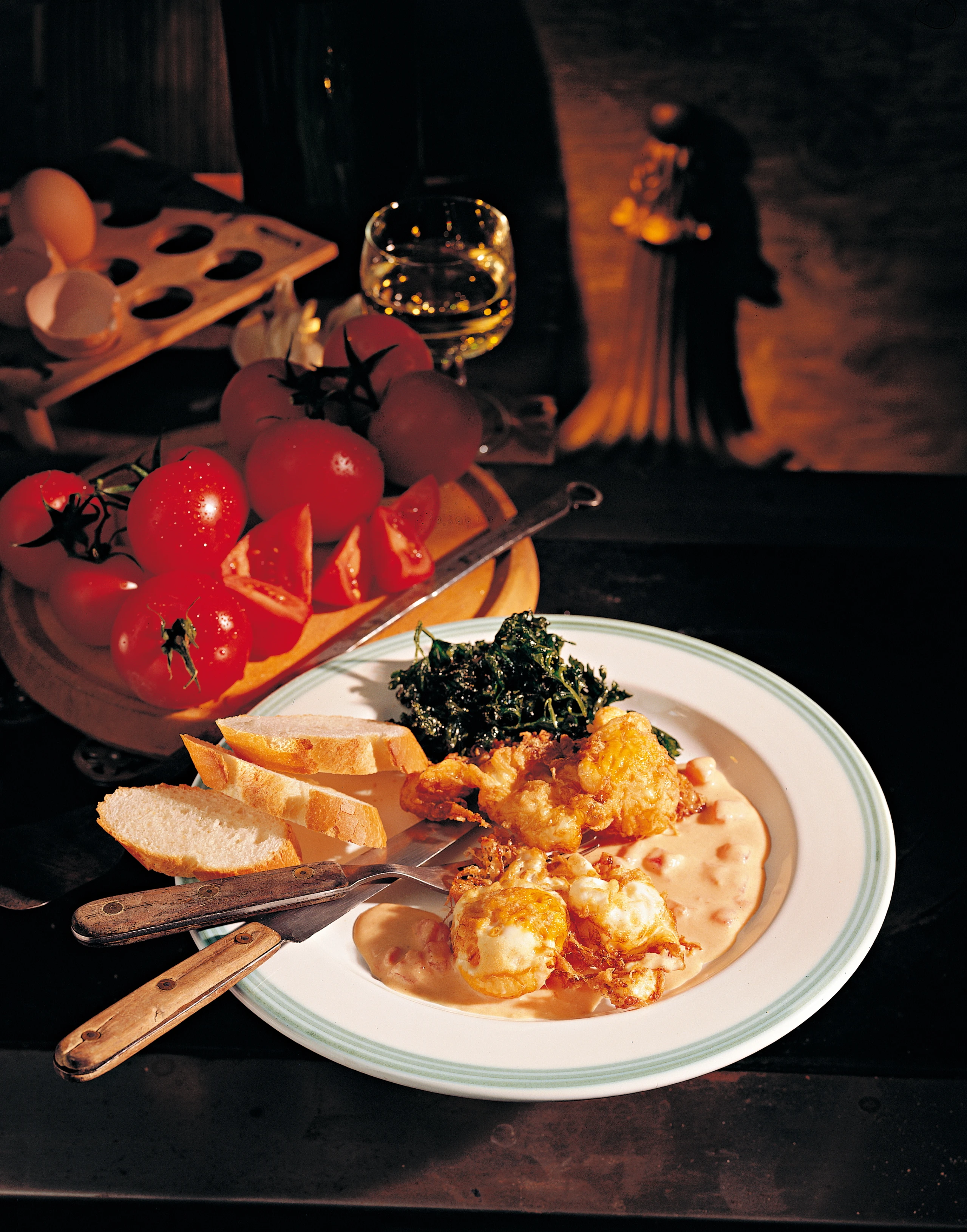 Gebackene Eier auf Paradeis-Ragout