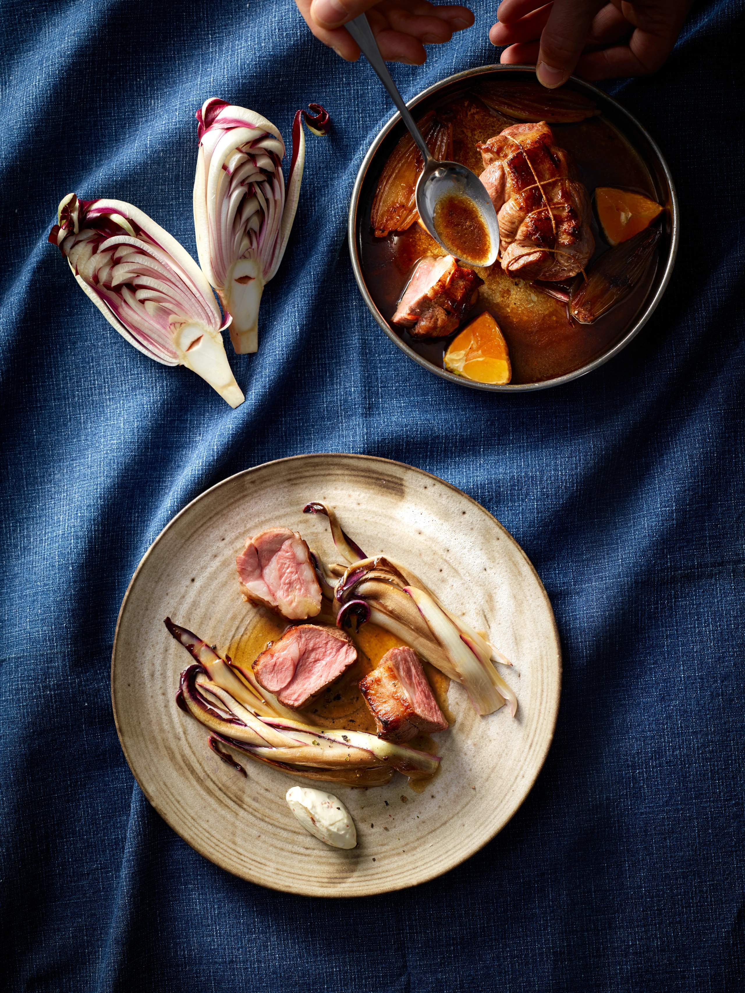 Lamm-Medaillons mit Radicchio und Mandarinen