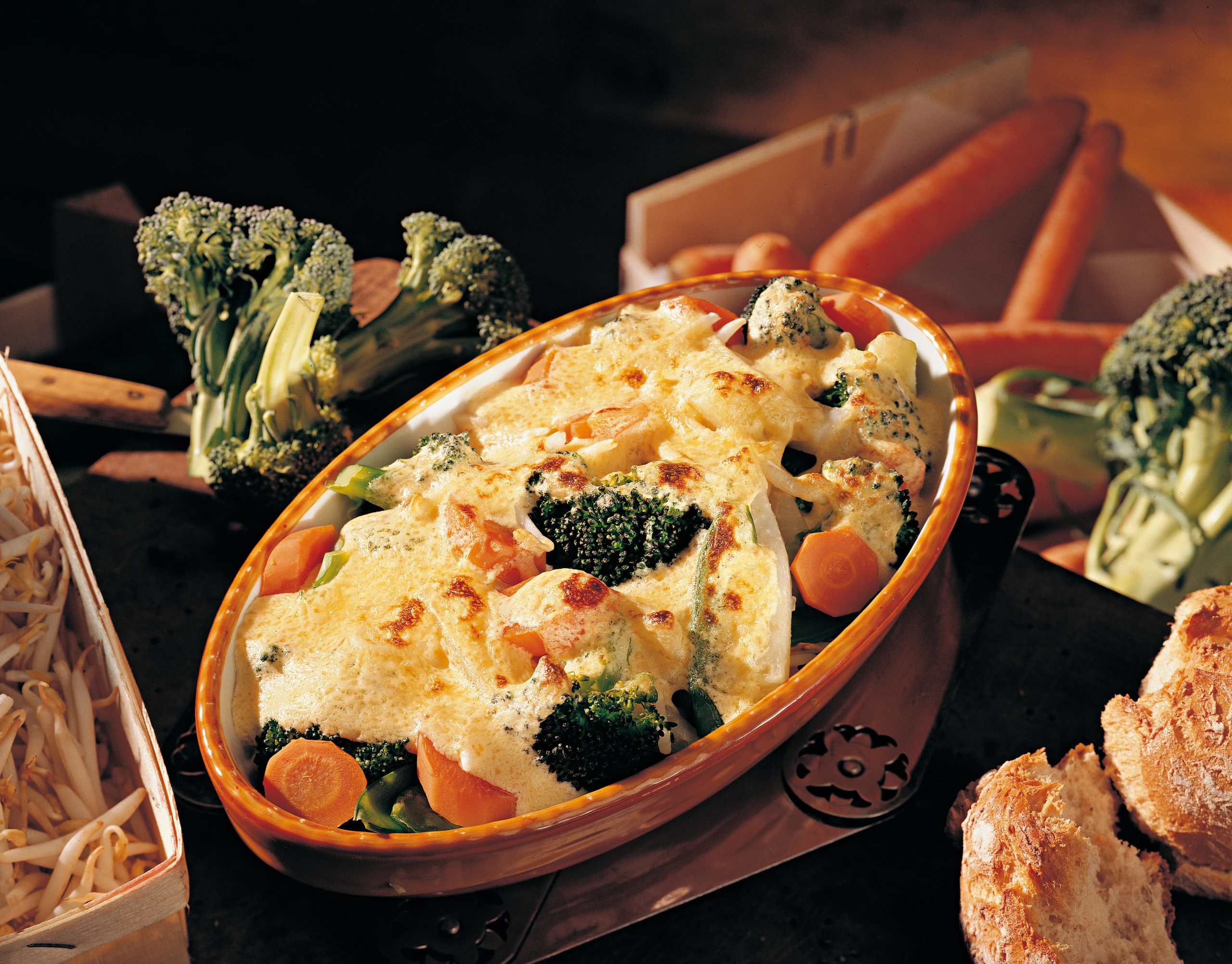 Überbackenes Gemüse