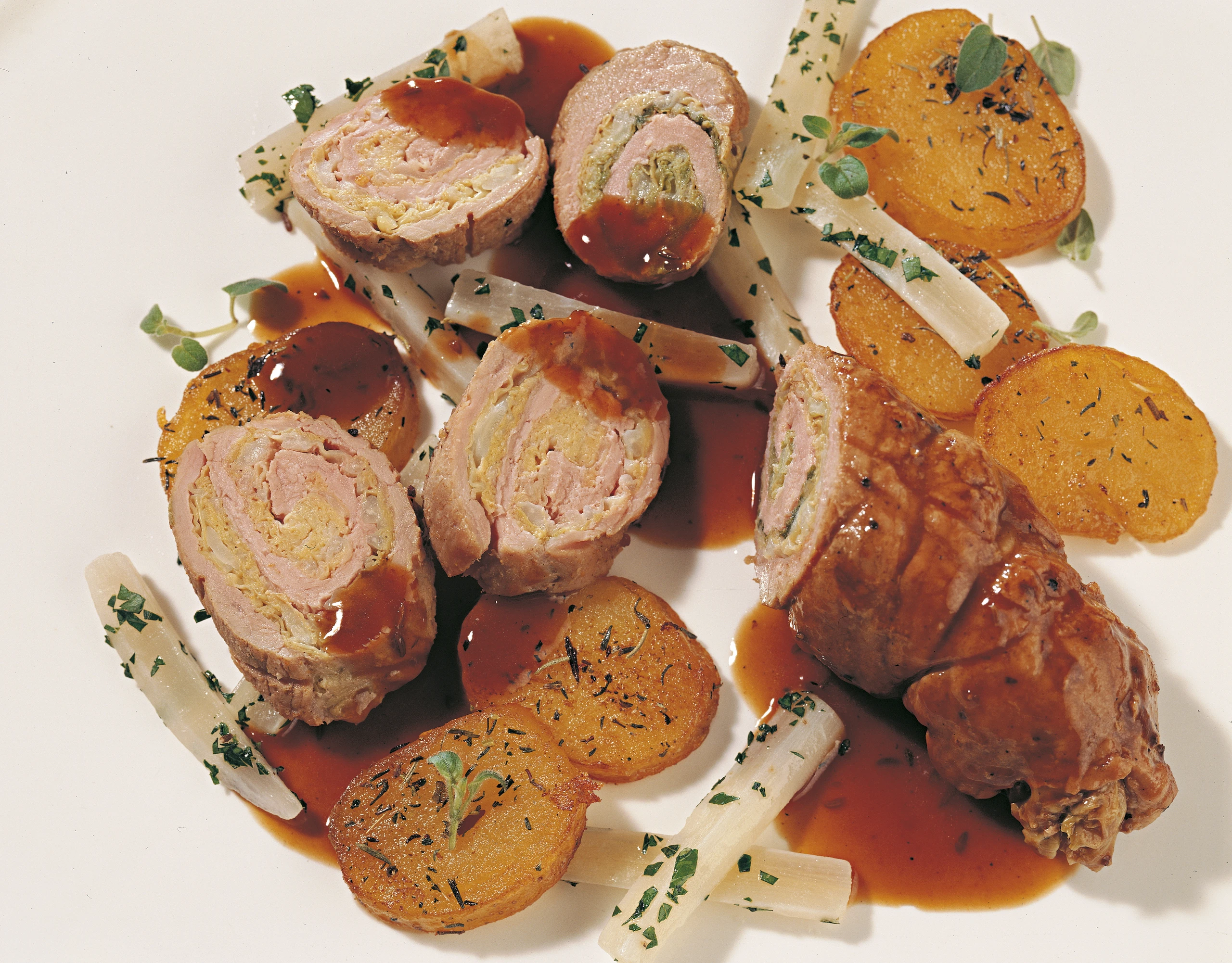 Schweinsrouladen mit Schwarzbiersauce