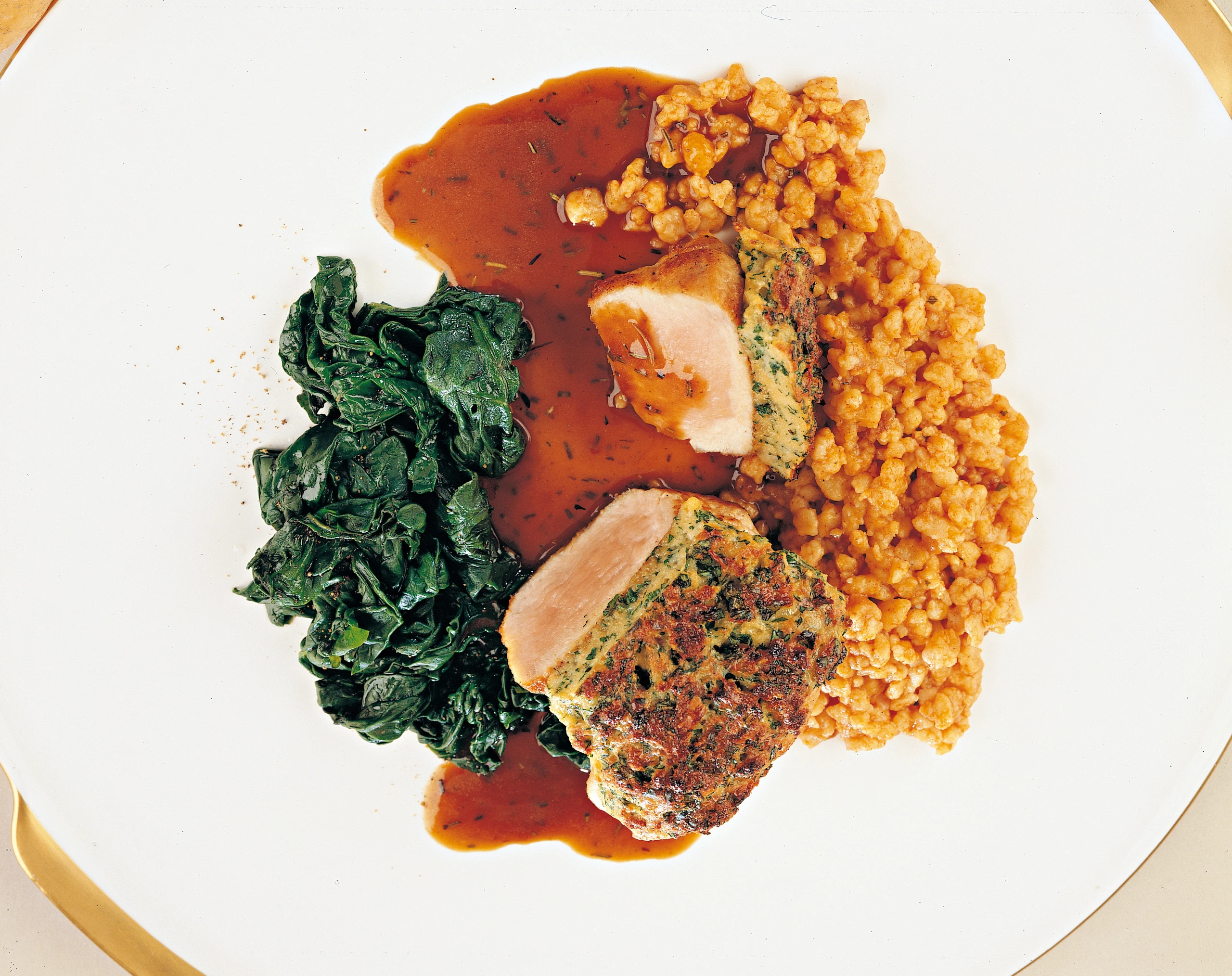 Putensteaks mit Petersilkruste