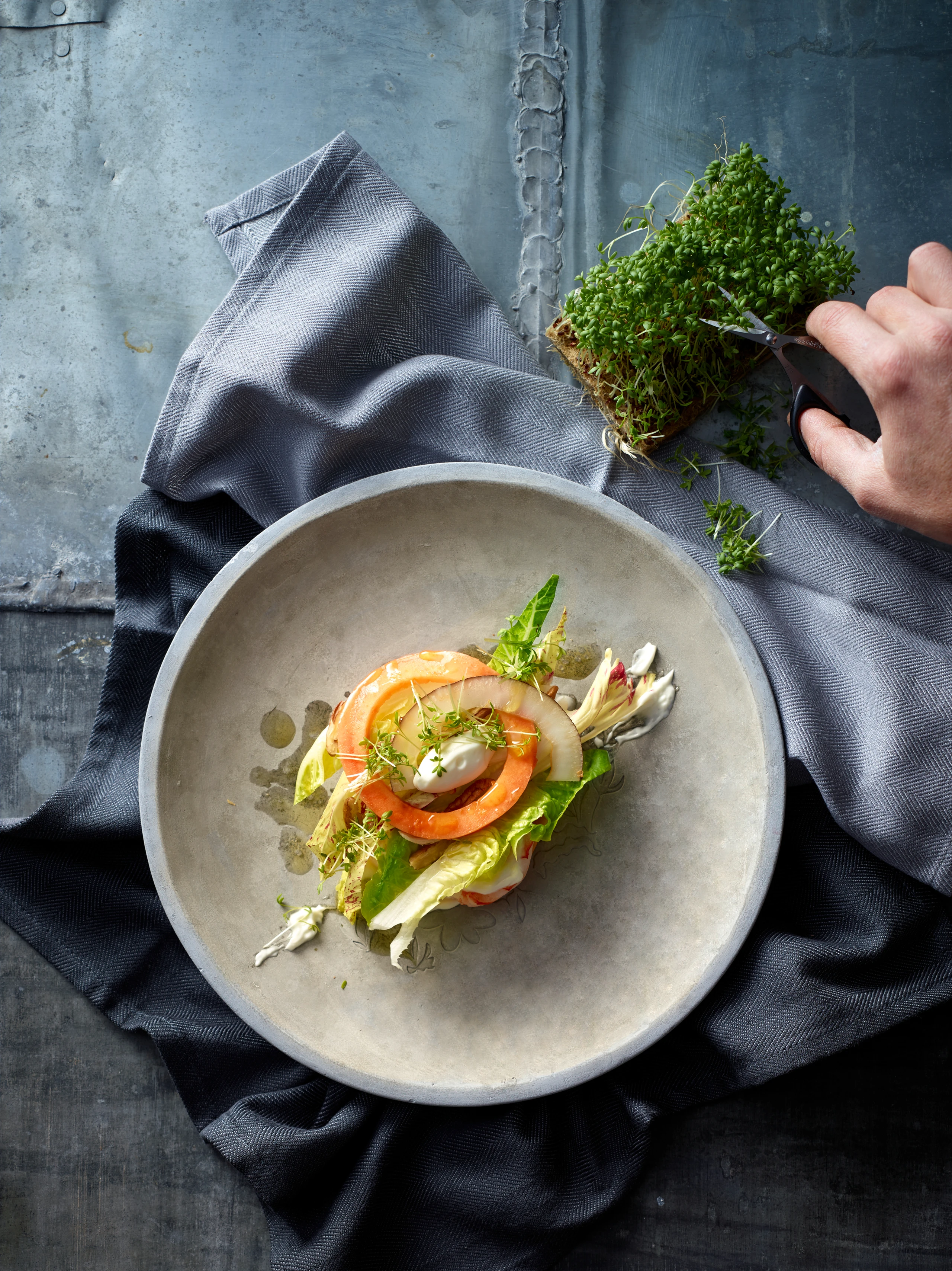 Wintersalat mit Garnelen, Kokos und Papaya