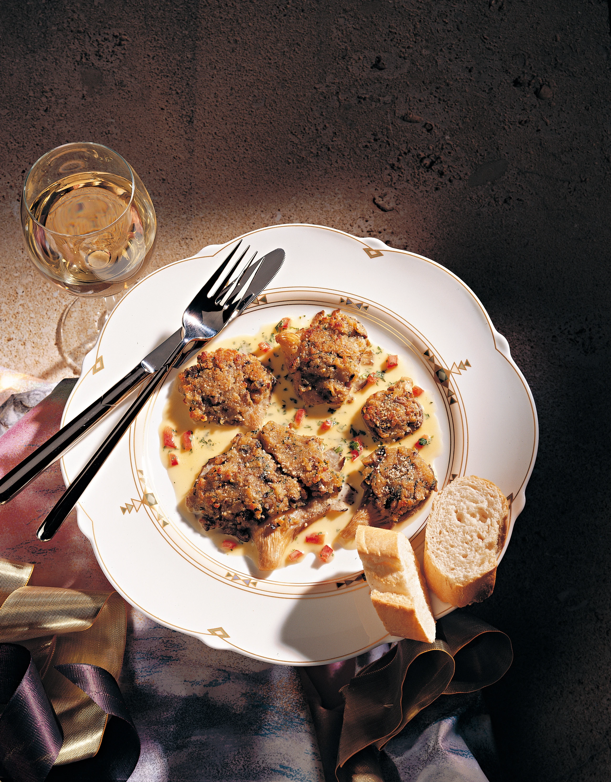 Überbackene Austernpilze