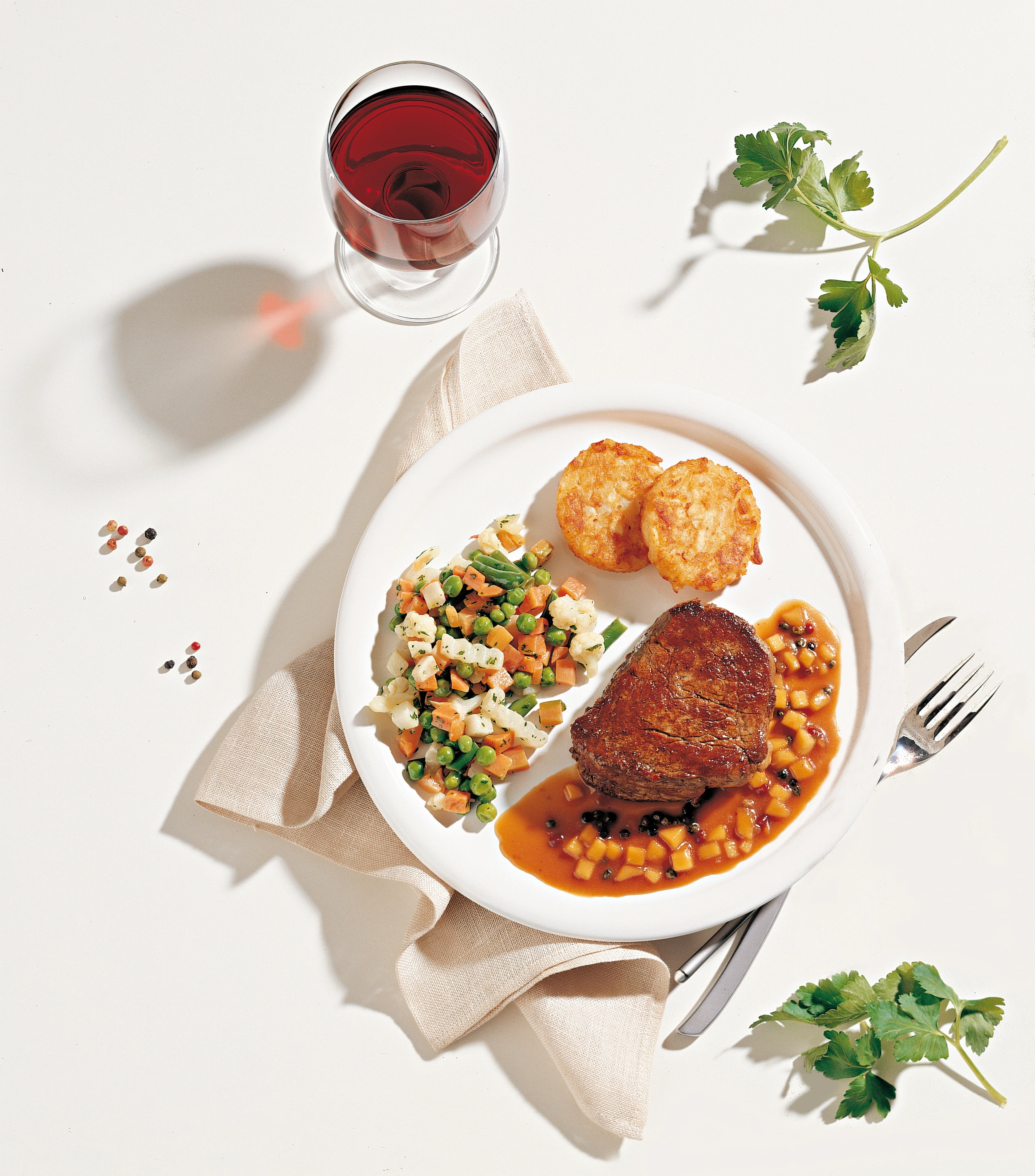 Rindssteak mit Apfel-Pfeffersauce