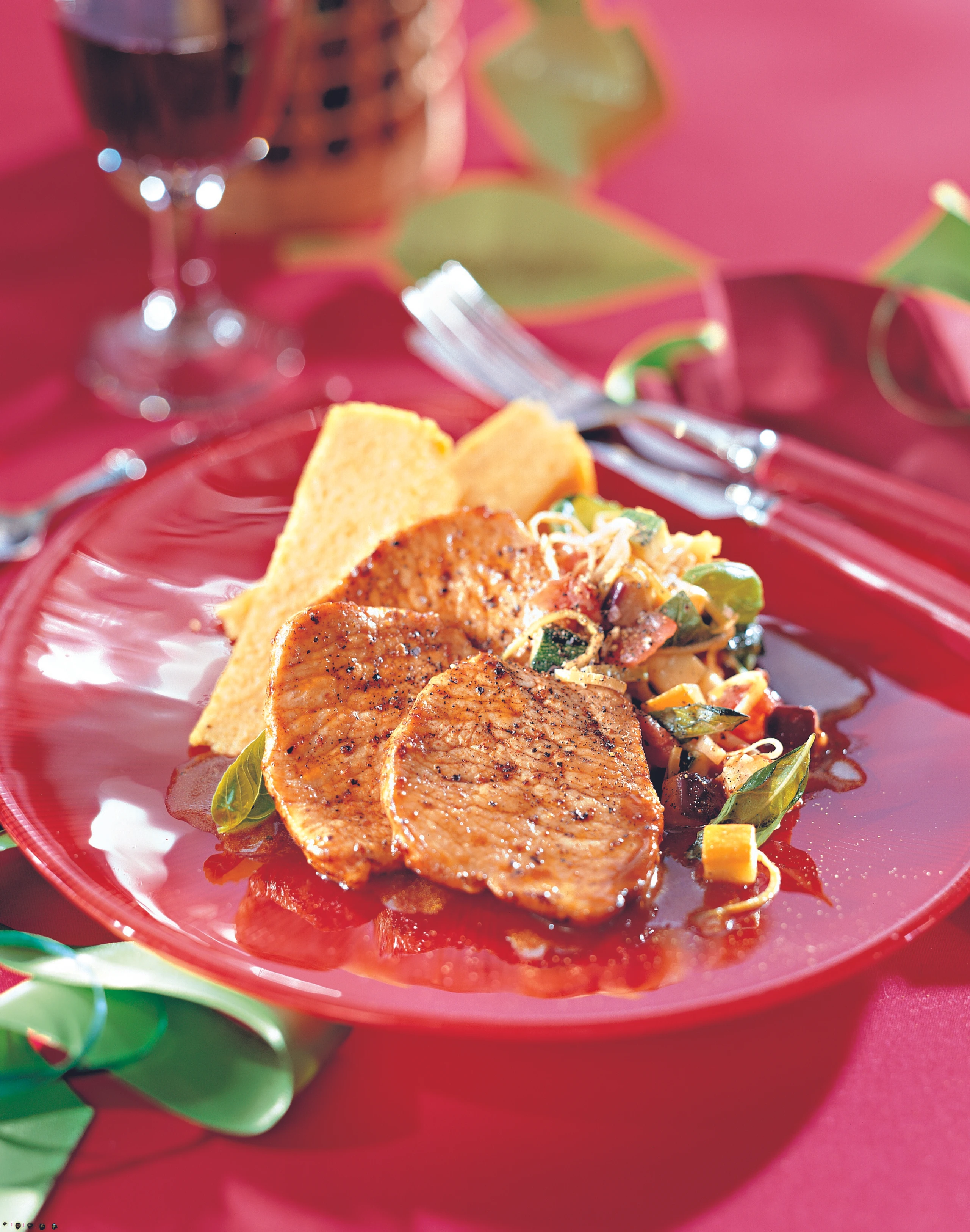 Paprikaschnitzel mit Polentaschnitten