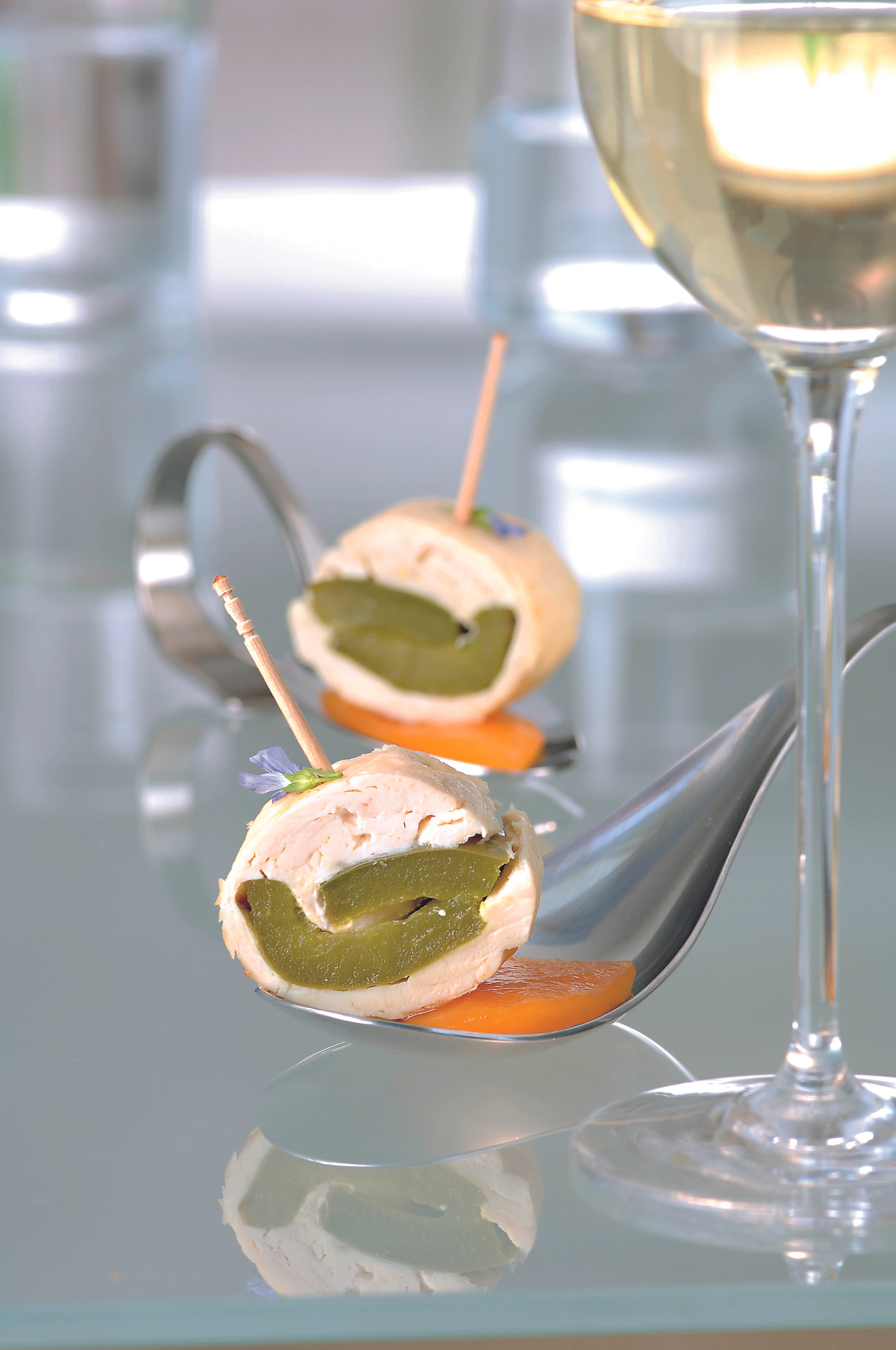 Hühnerfiletröllchen mit Paprika