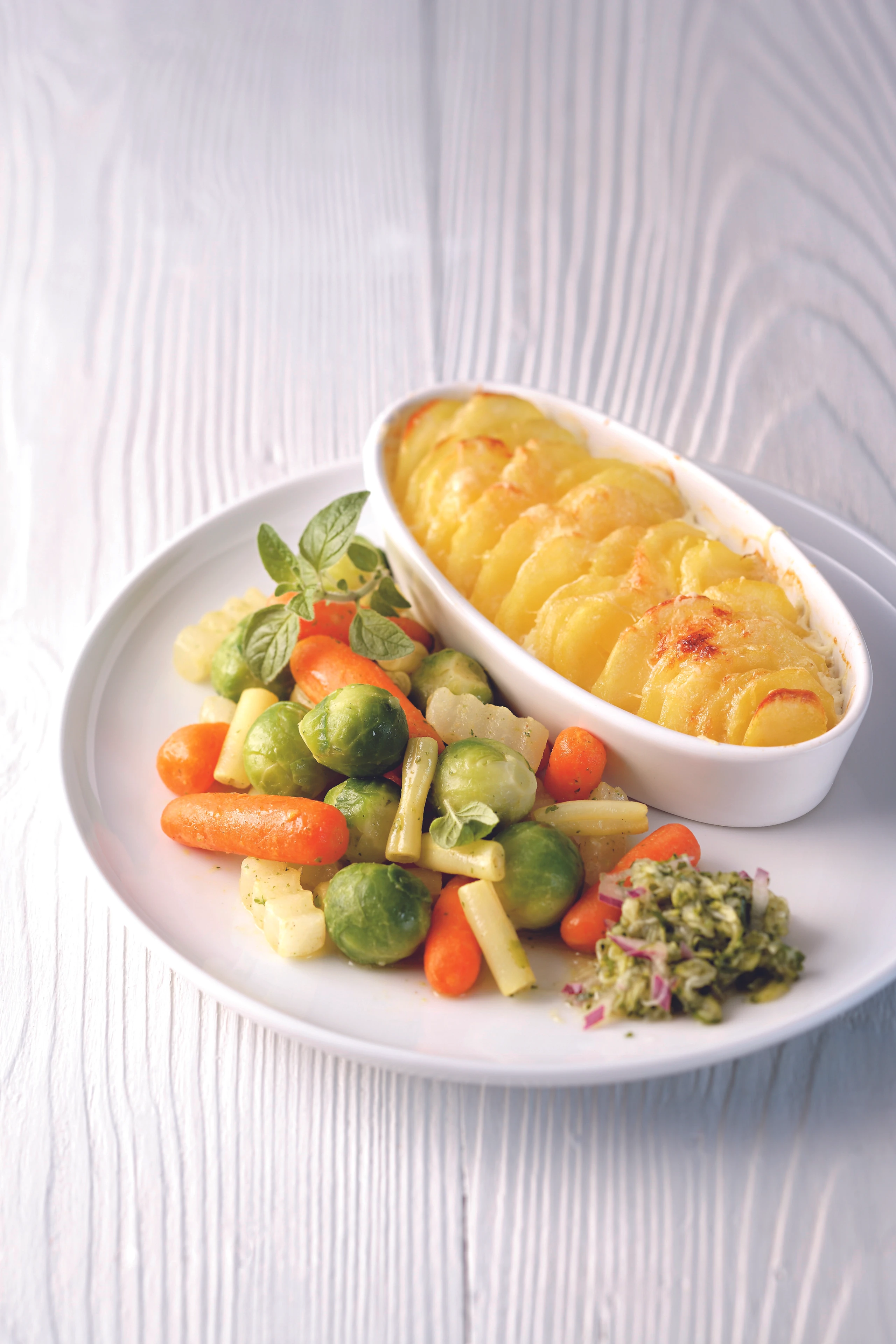 Gratin mit Röstgemüse