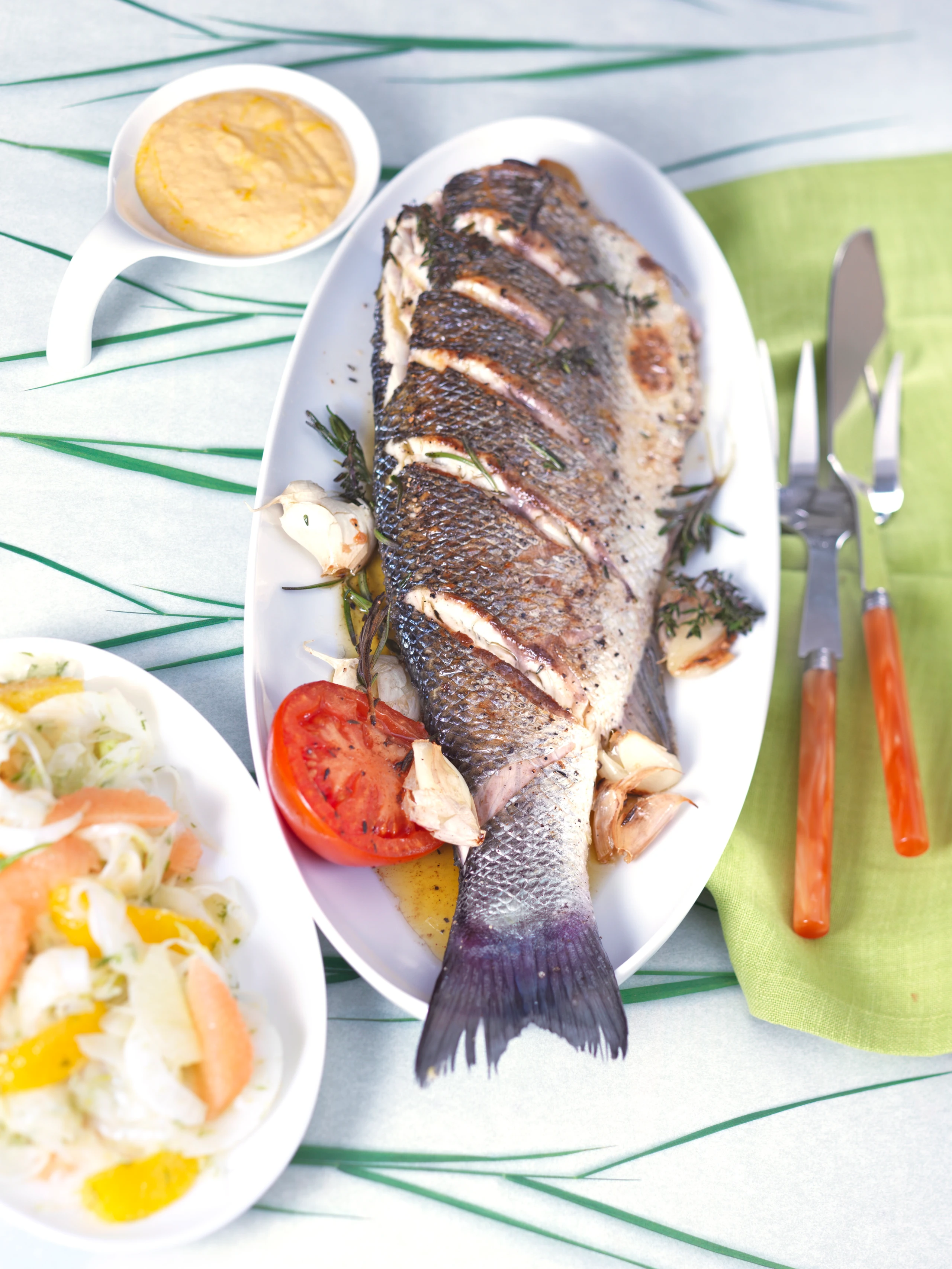 Gebratener Wolfsbarsch mit Fenchelsalat