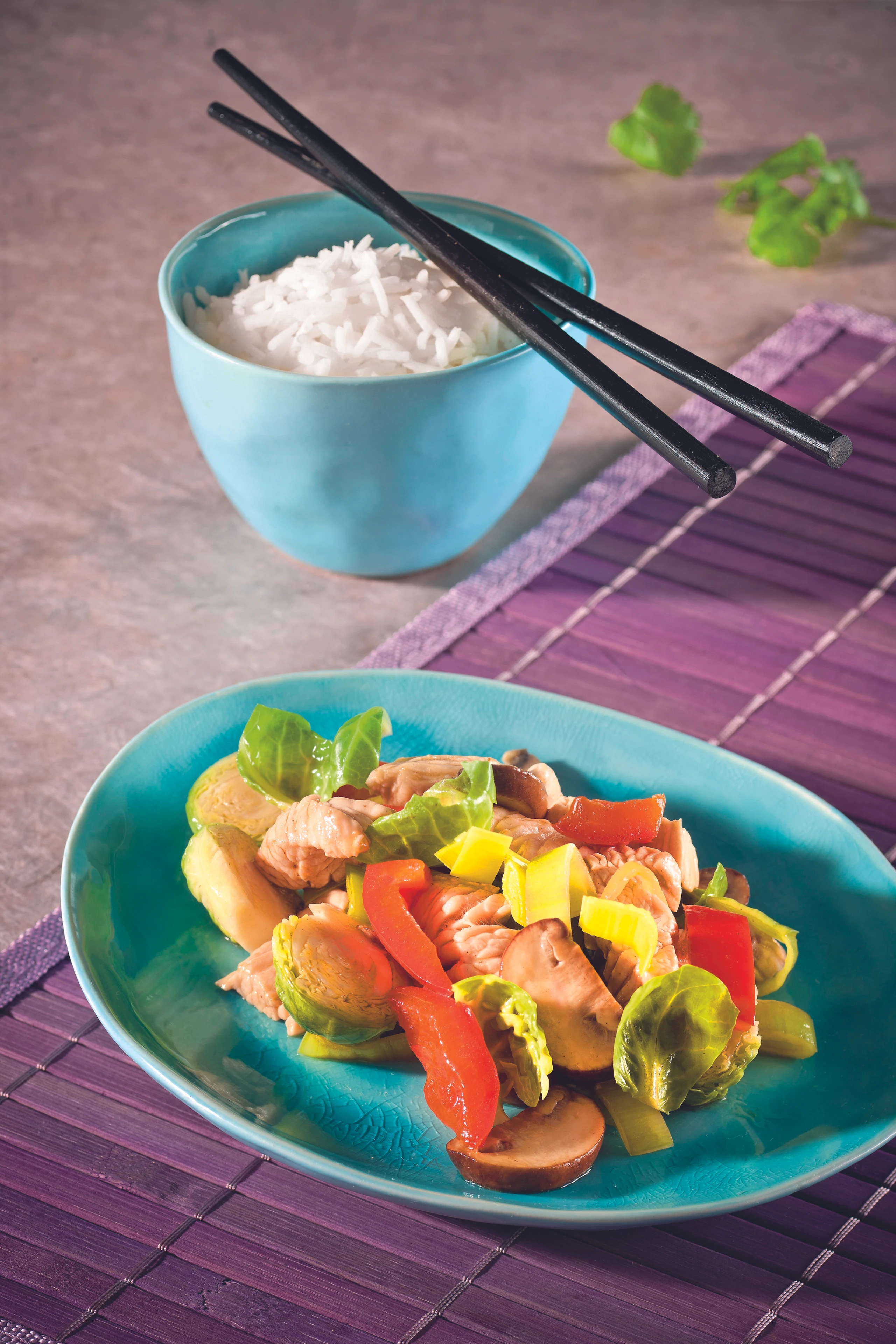 Puten-Wok mit Gemüse und Basmatireis