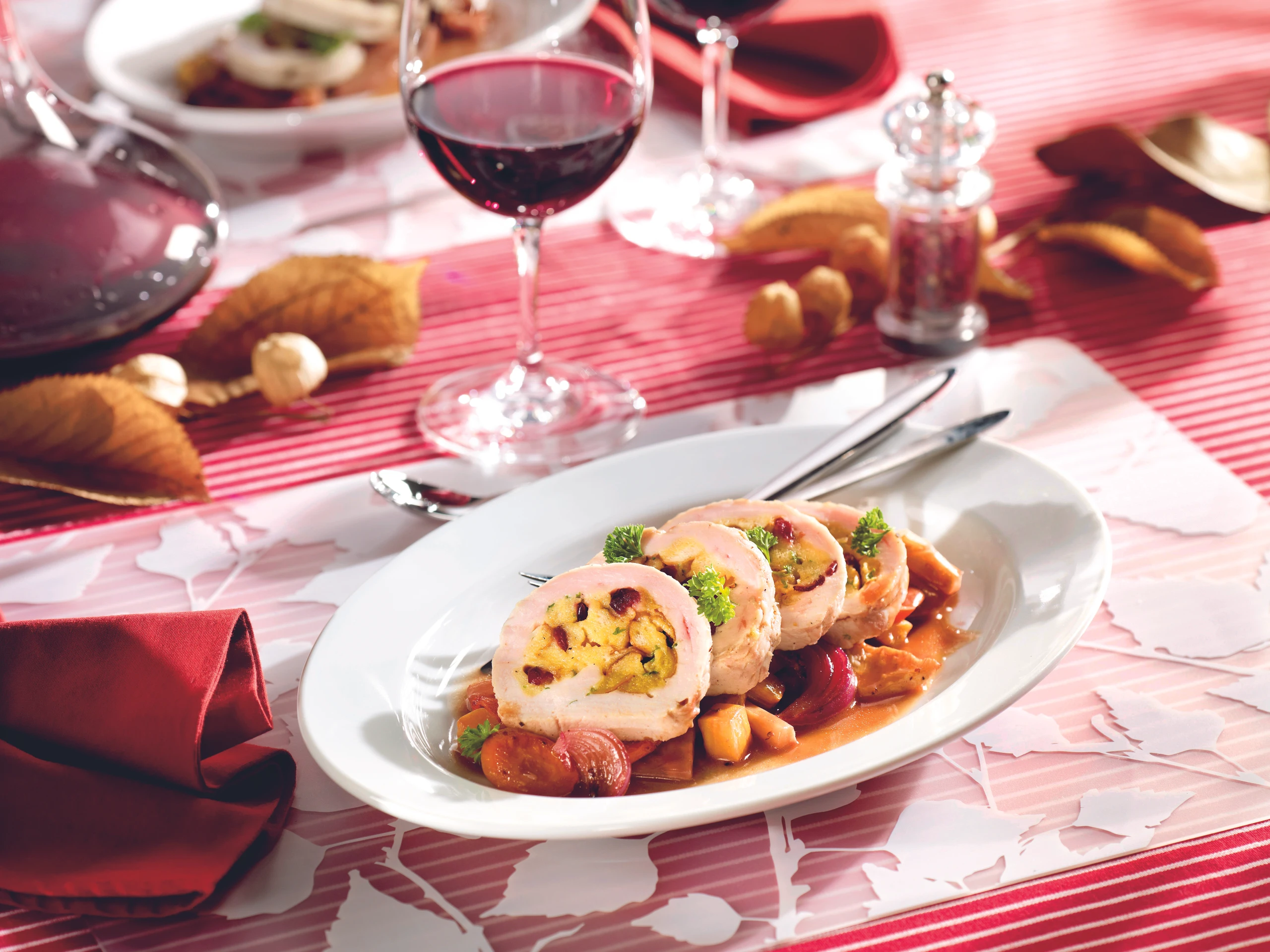 Putenbrust mit Laugen-Cranberryfülle